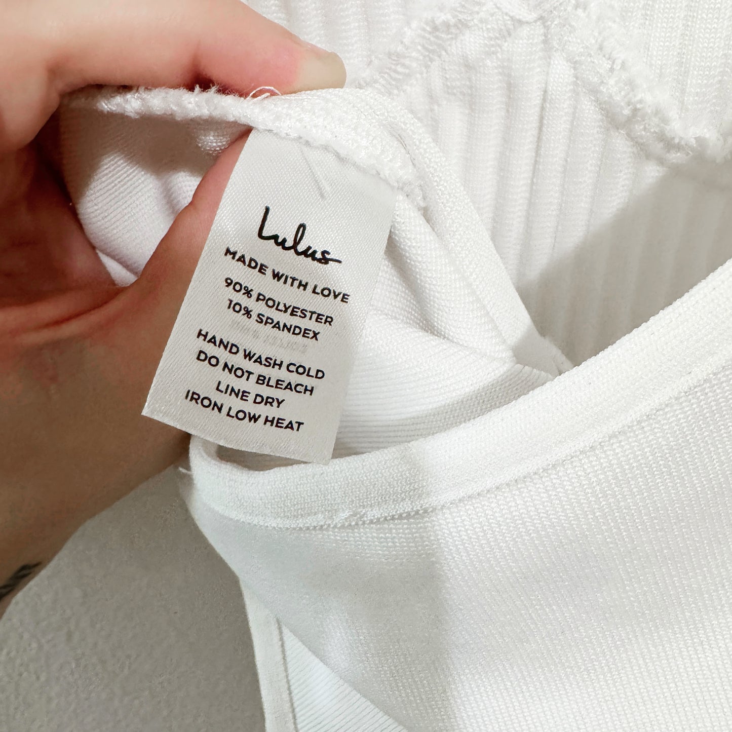 Small | Lulus White ribbed one shoulder bodysuit