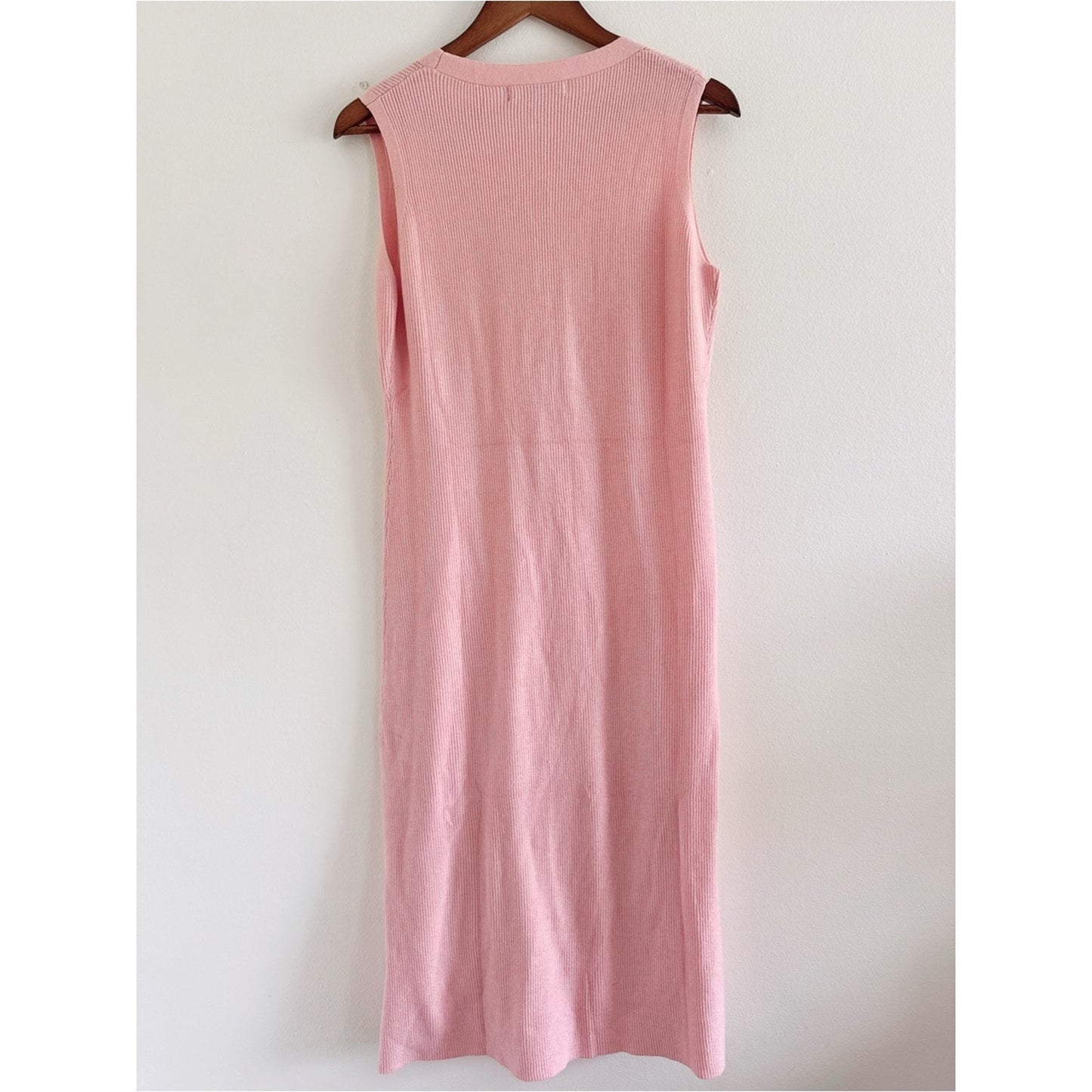Zesica Pink Sleeveless Button-Front Knit Dress medium NWT