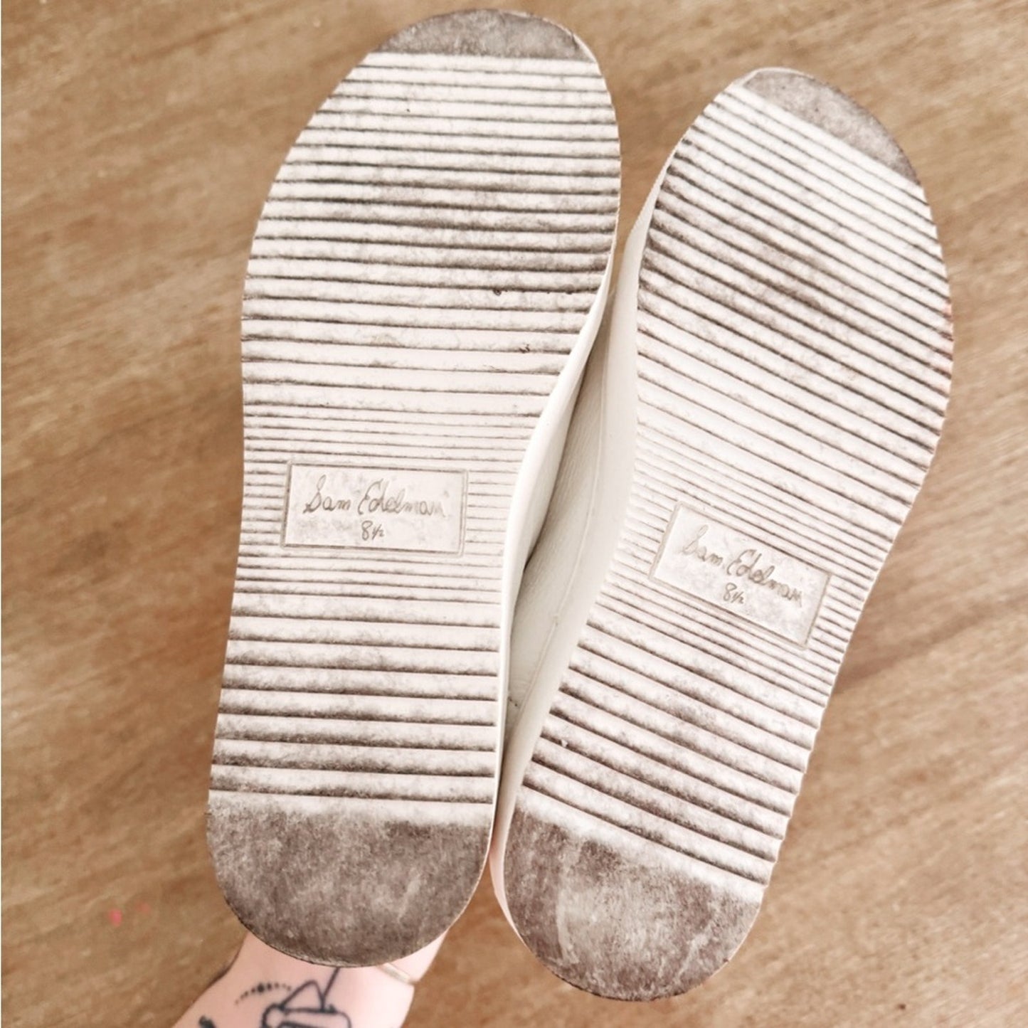 Sam Edelman poppy White Leather Low-Top Sneaker 8.5 women’s