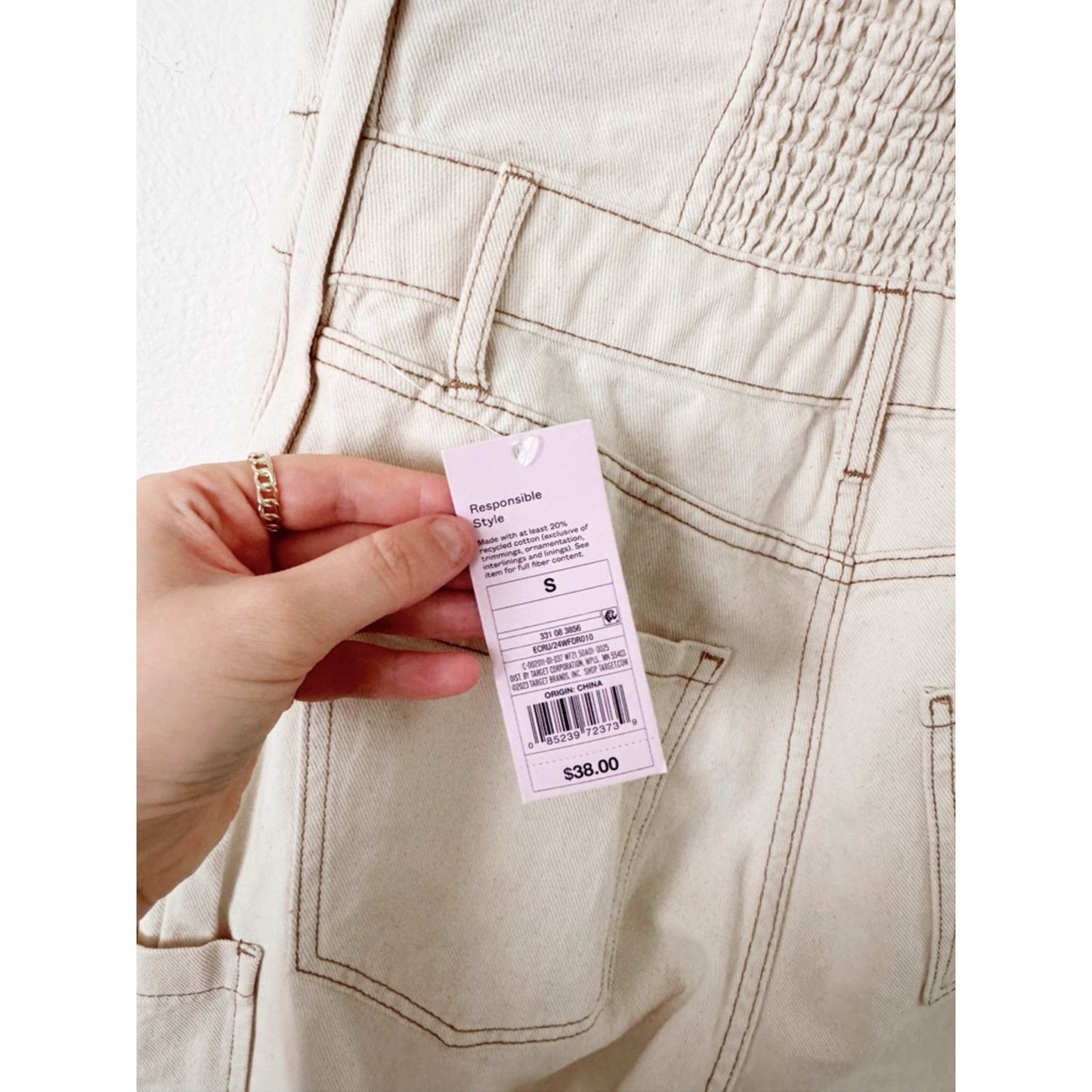 wild fable Cream Strapless Jumpsuit size small