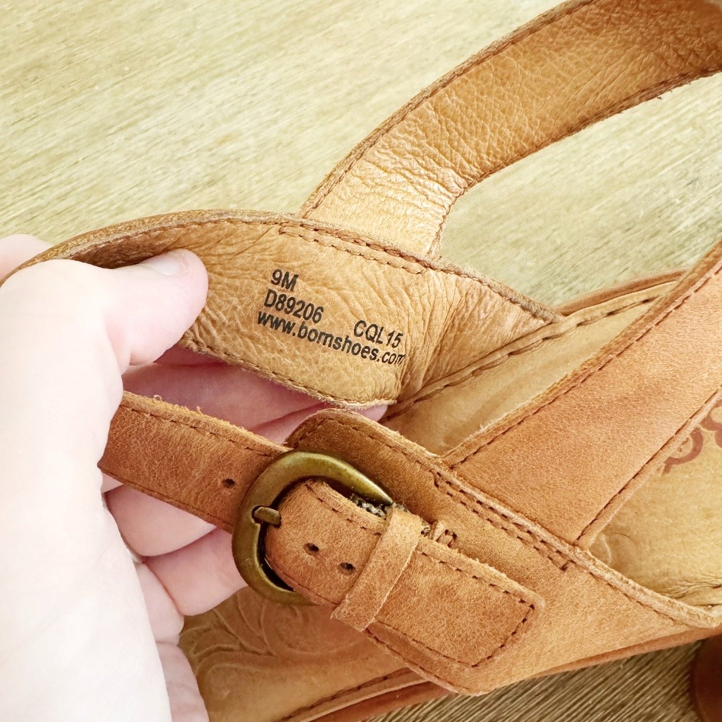 Børn "Lenore" leather platform wedge sandals 9M