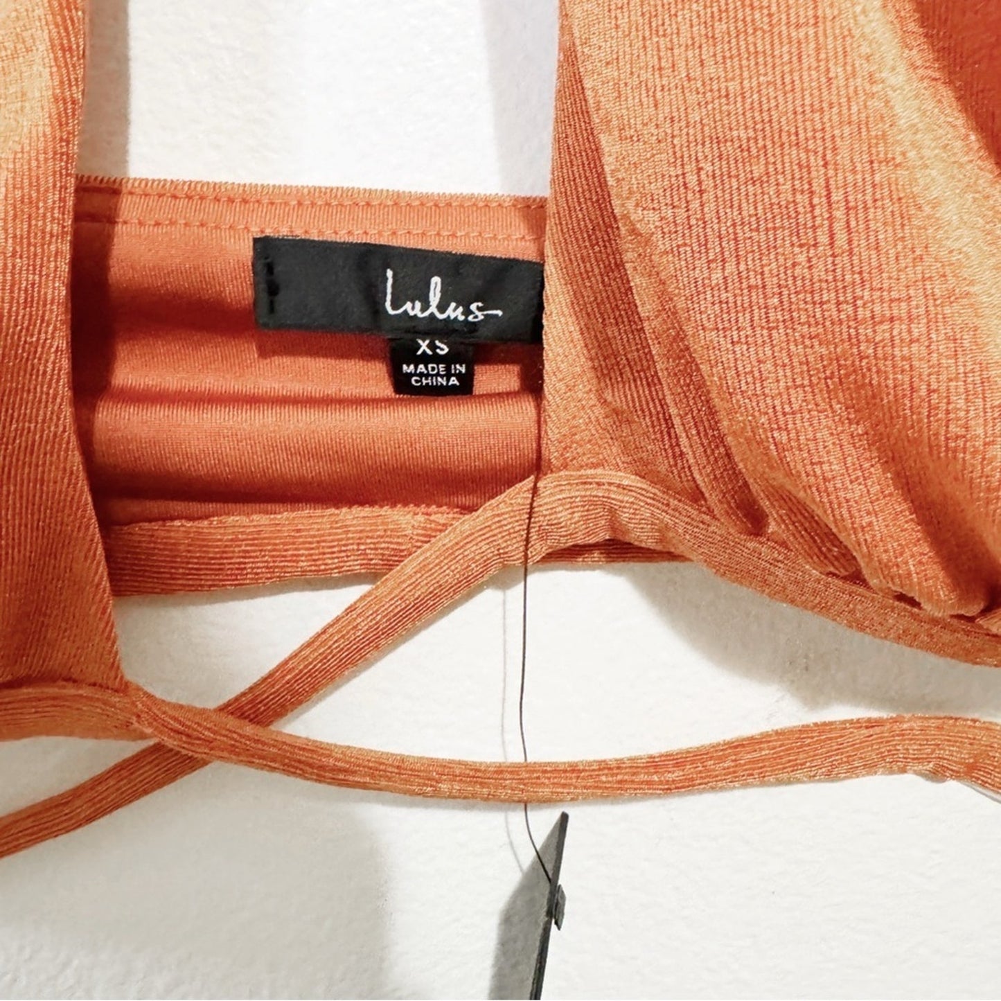 Lulus NWT orange wrap top XS