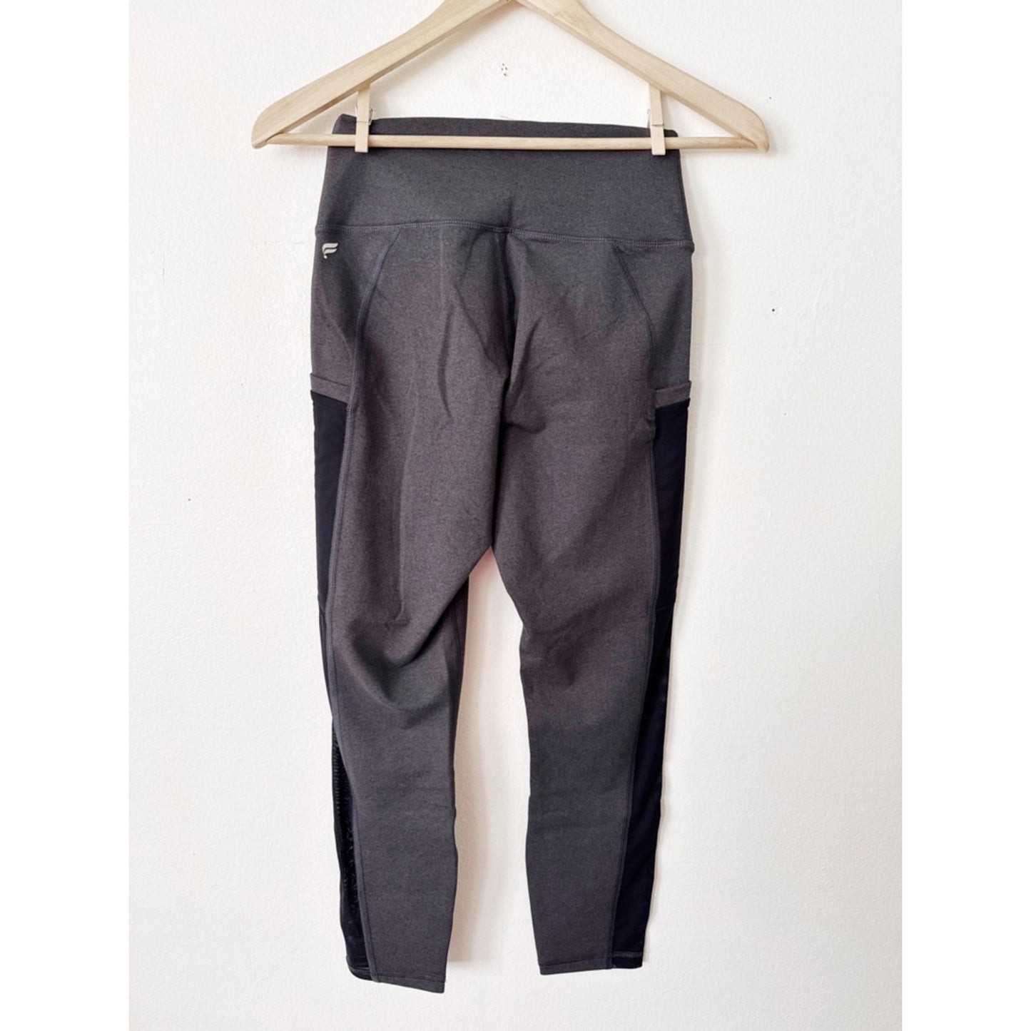 Fabletics Gray Leggings with Black Side Panels small NWT