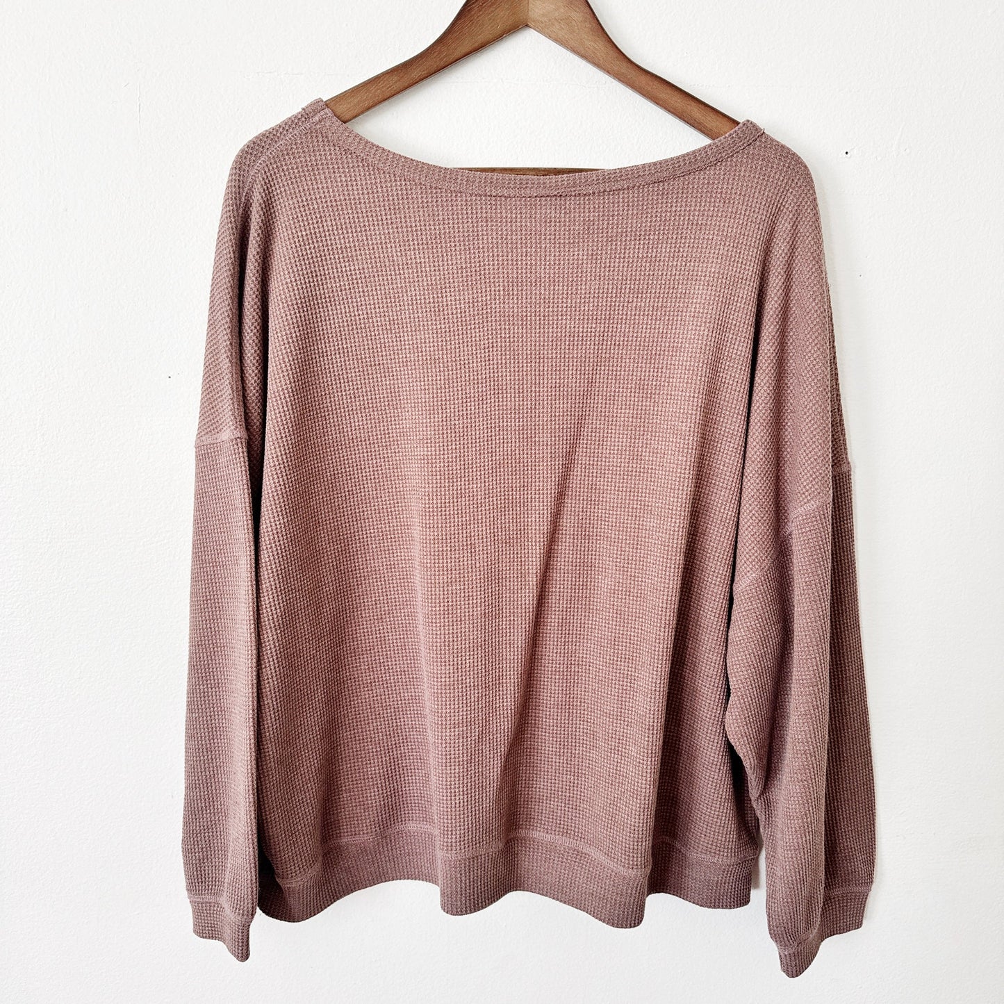 Wishlist brown waffle knit bell sleeve sweater M/L