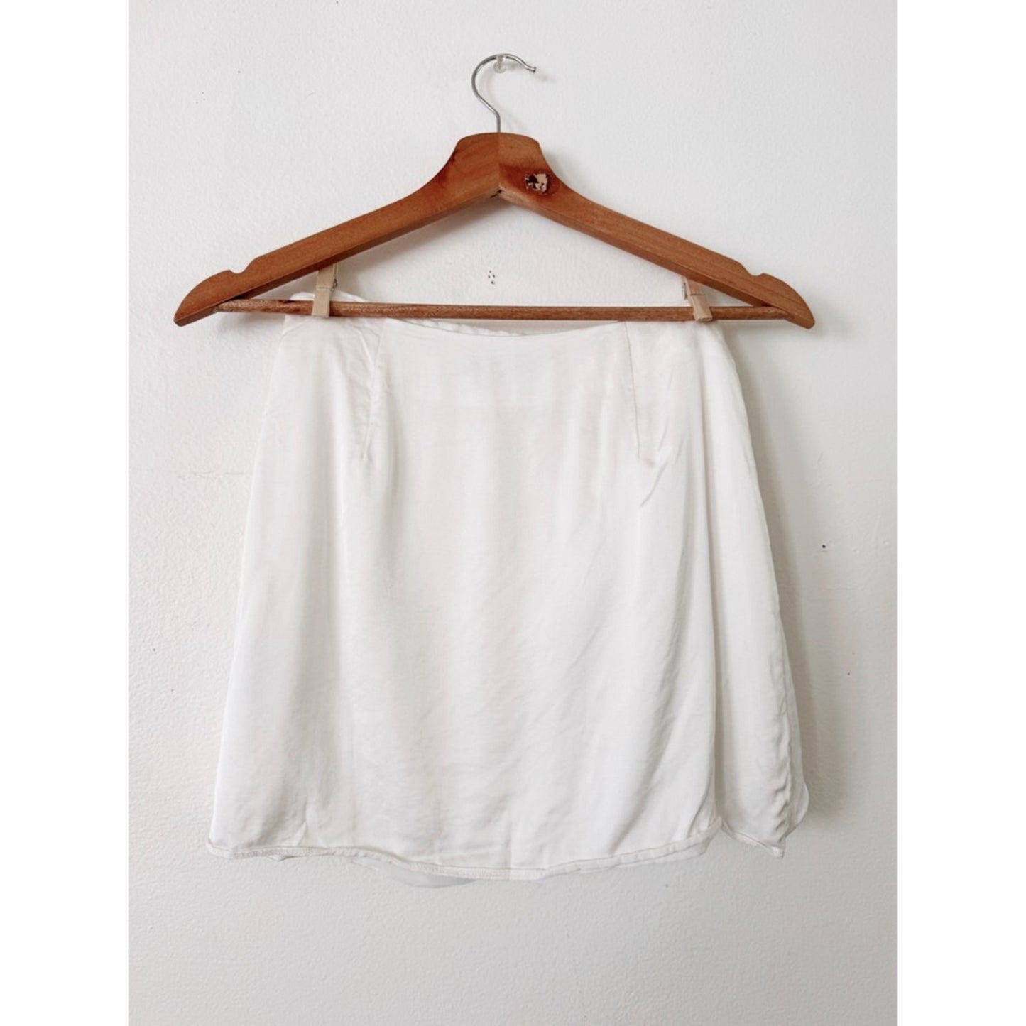 Zara Cream Tie-Front Draped Skirt small