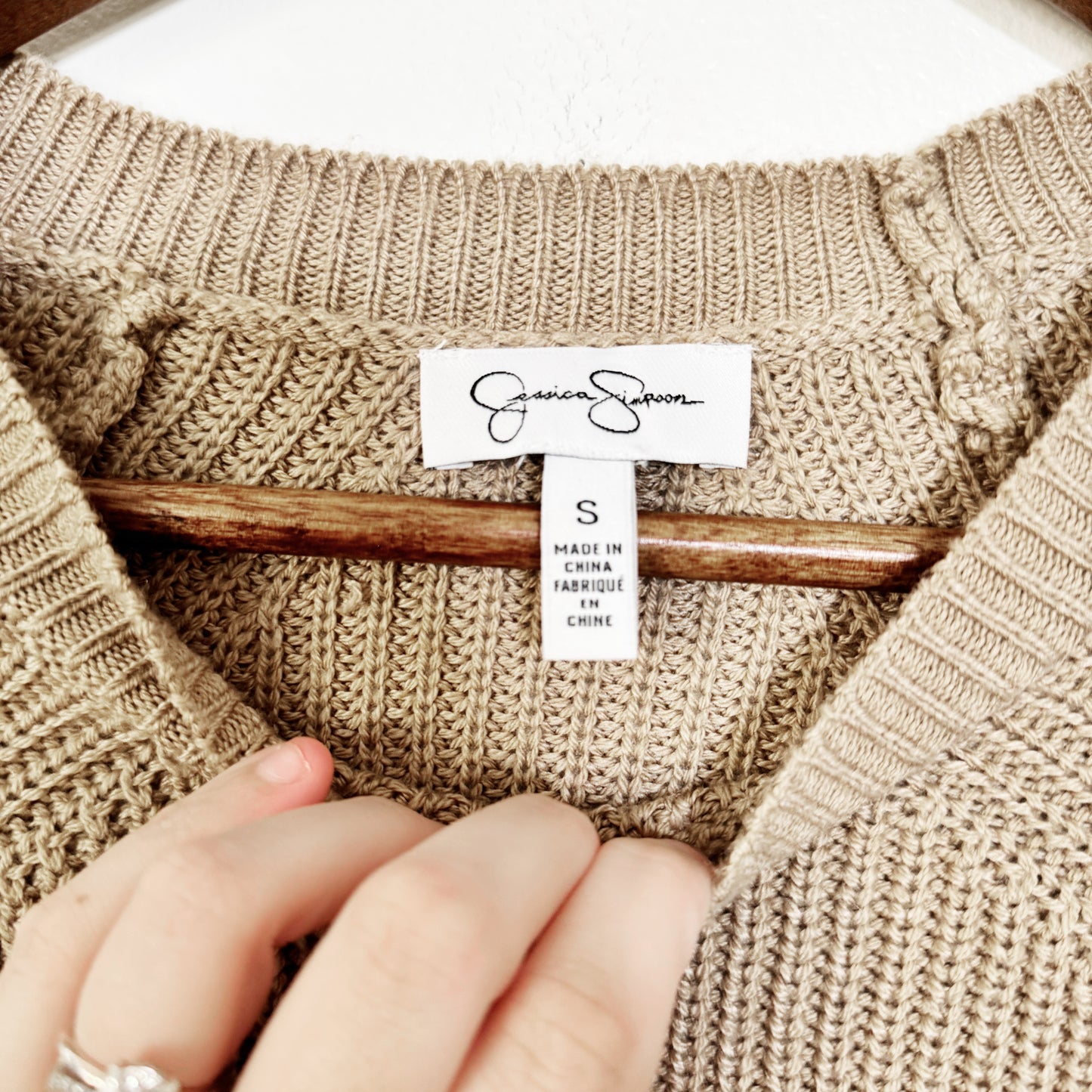 Small | Brown knit sweater Jessica Simpson