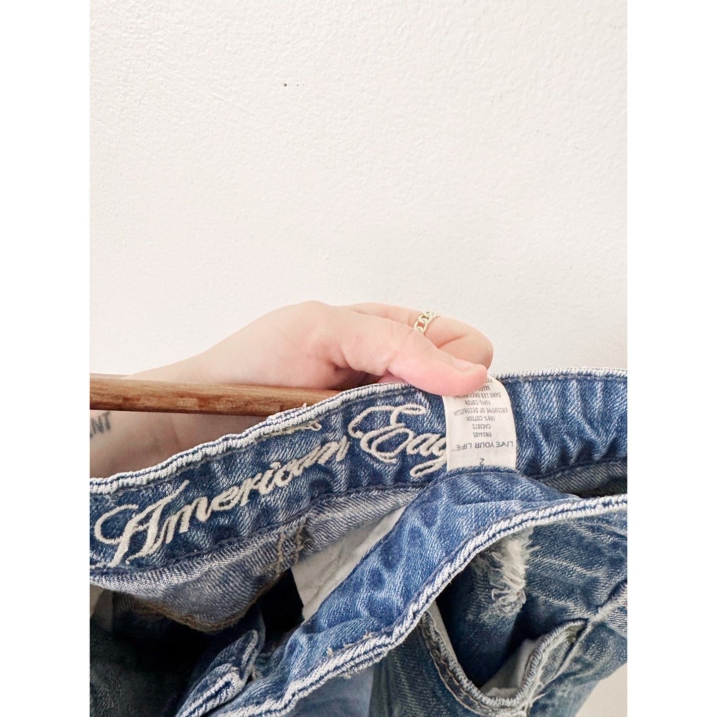 American Eagle Outfitters Y2K Light Blue Distressed Denim Shorts size 2