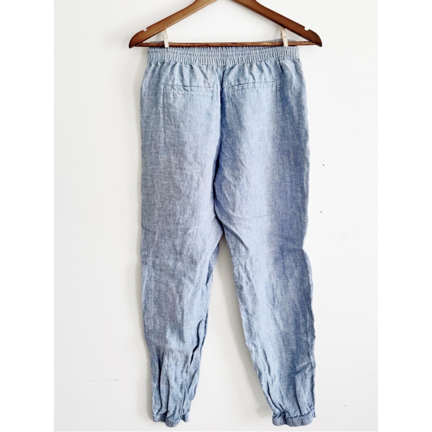 Athleta Light Blue Heathered Linen-Blend Jogger Pants size 2