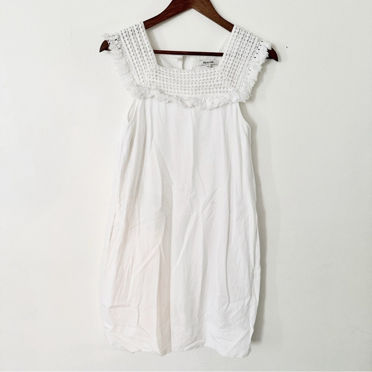 Madewell White Crochet Detail dress