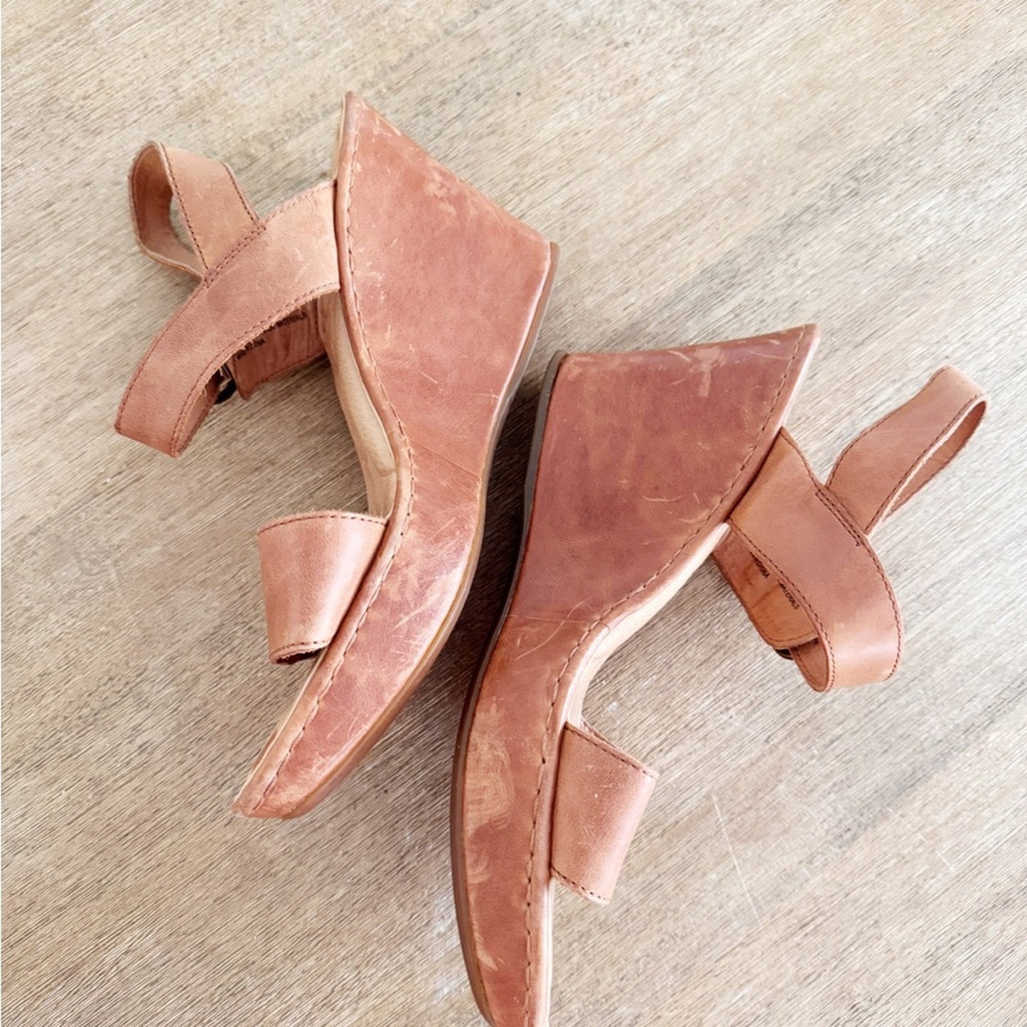 Børn "Lenore" leather platform wedge sandals 9M