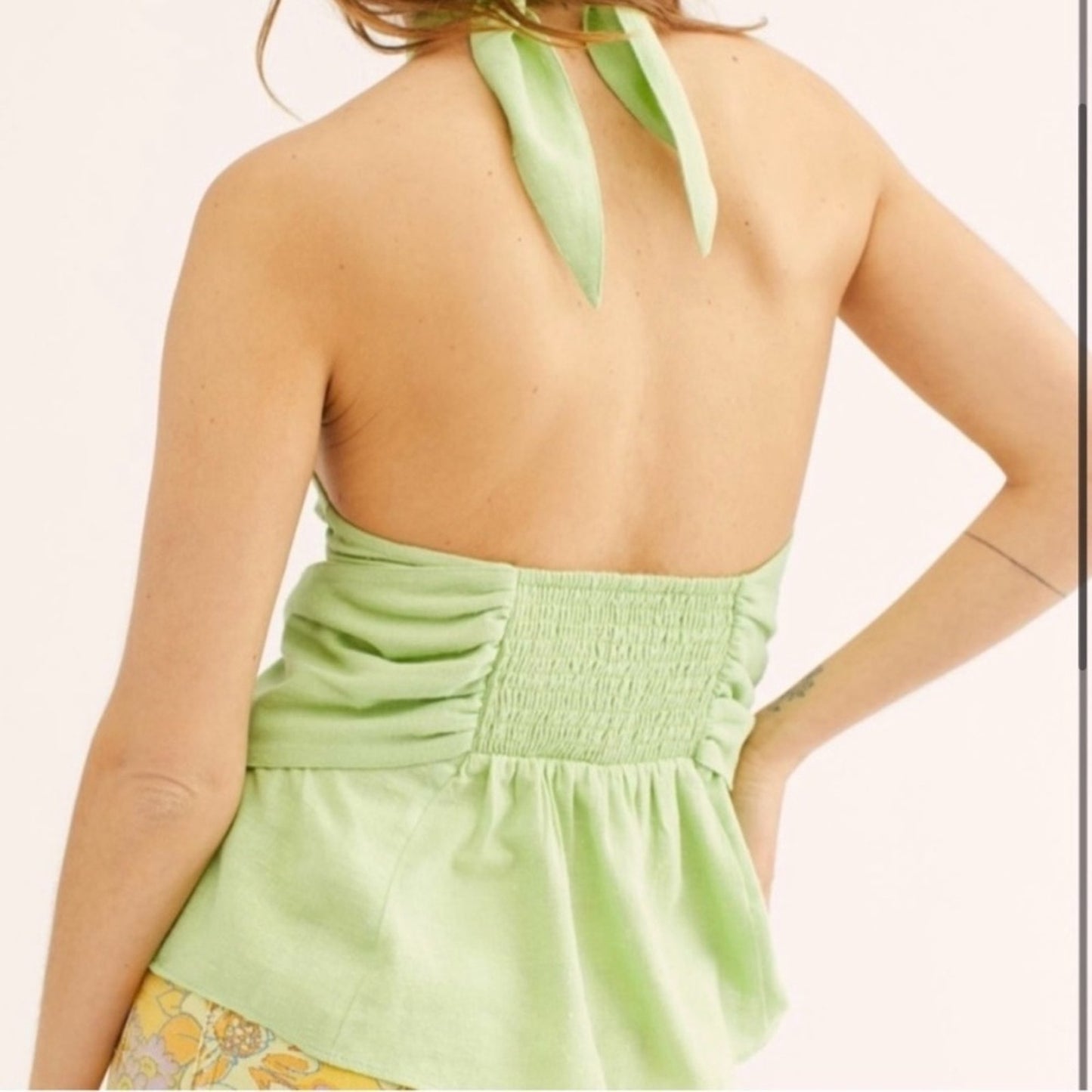 Free People Lova green halter top small
