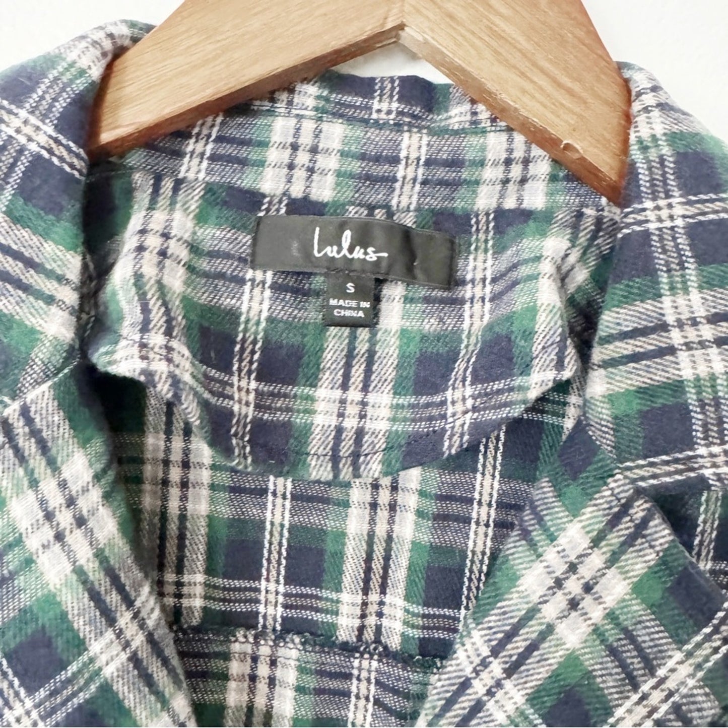 Blue green plaid lulus dress small