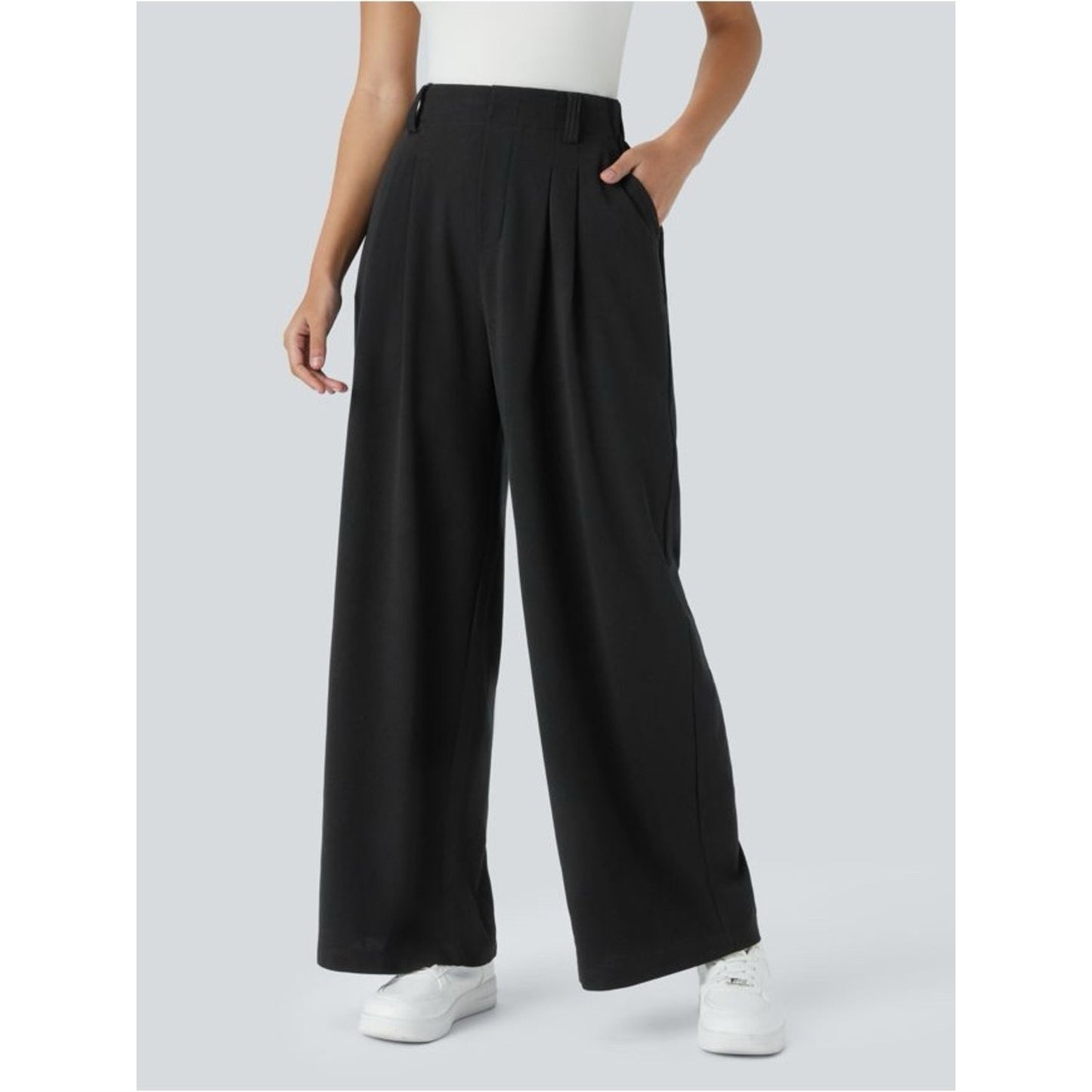 HALARA Wide-Leg Dress Pants in Black ~medium