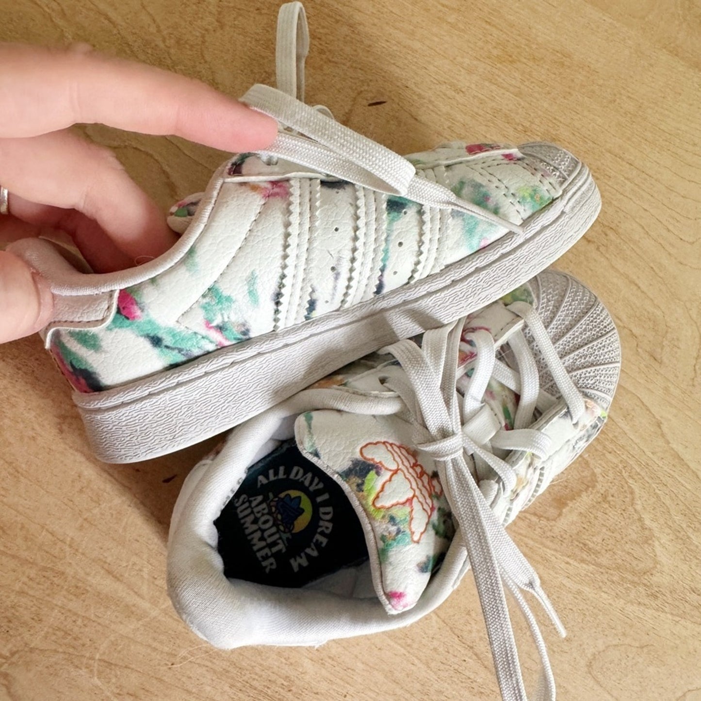 Adidas watercolor superstars size 7c