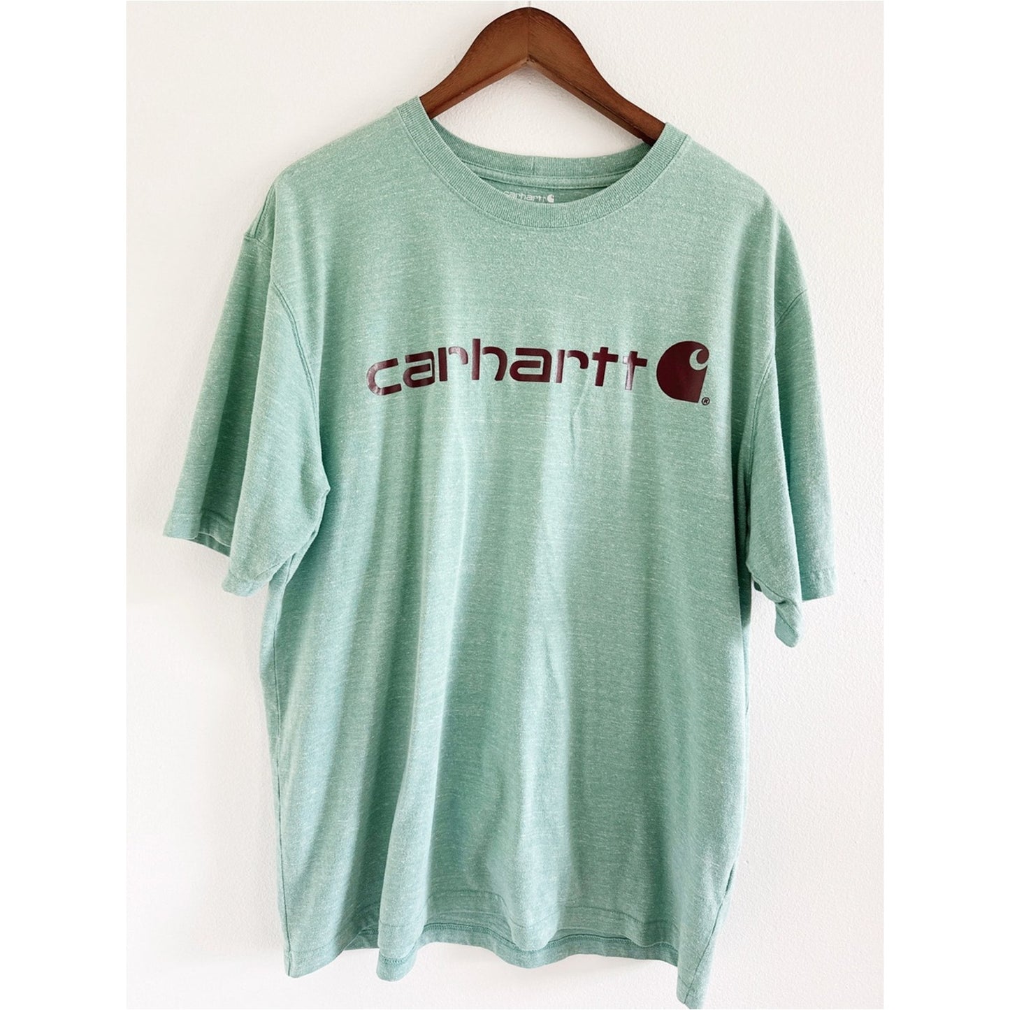 Carhartt Men's loose fit Logo Tee in Mint Green large