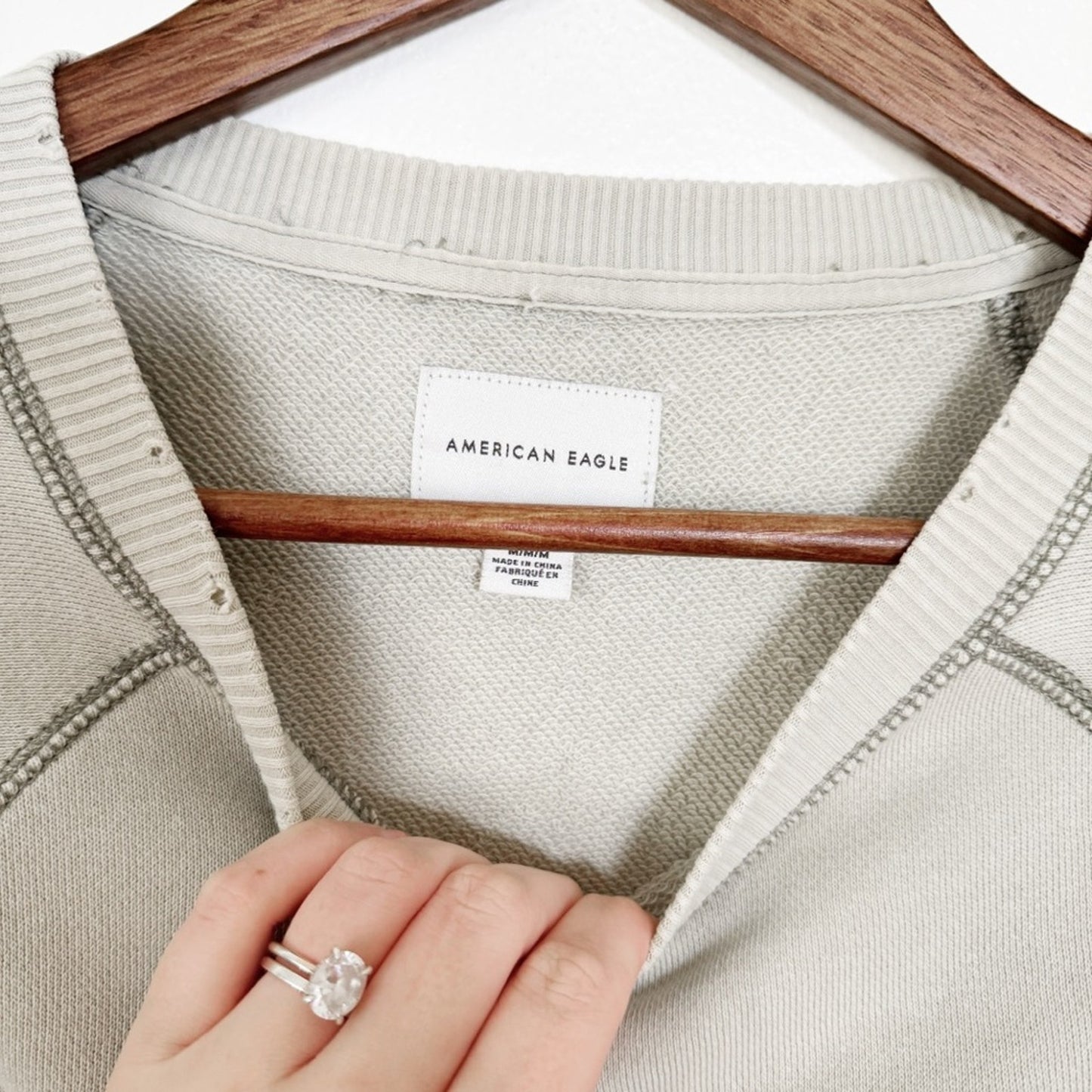American Eagle Light Sage Crewneck Sweatshirt medium