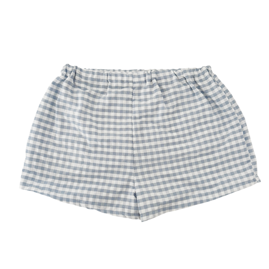 Blue gingham shorts