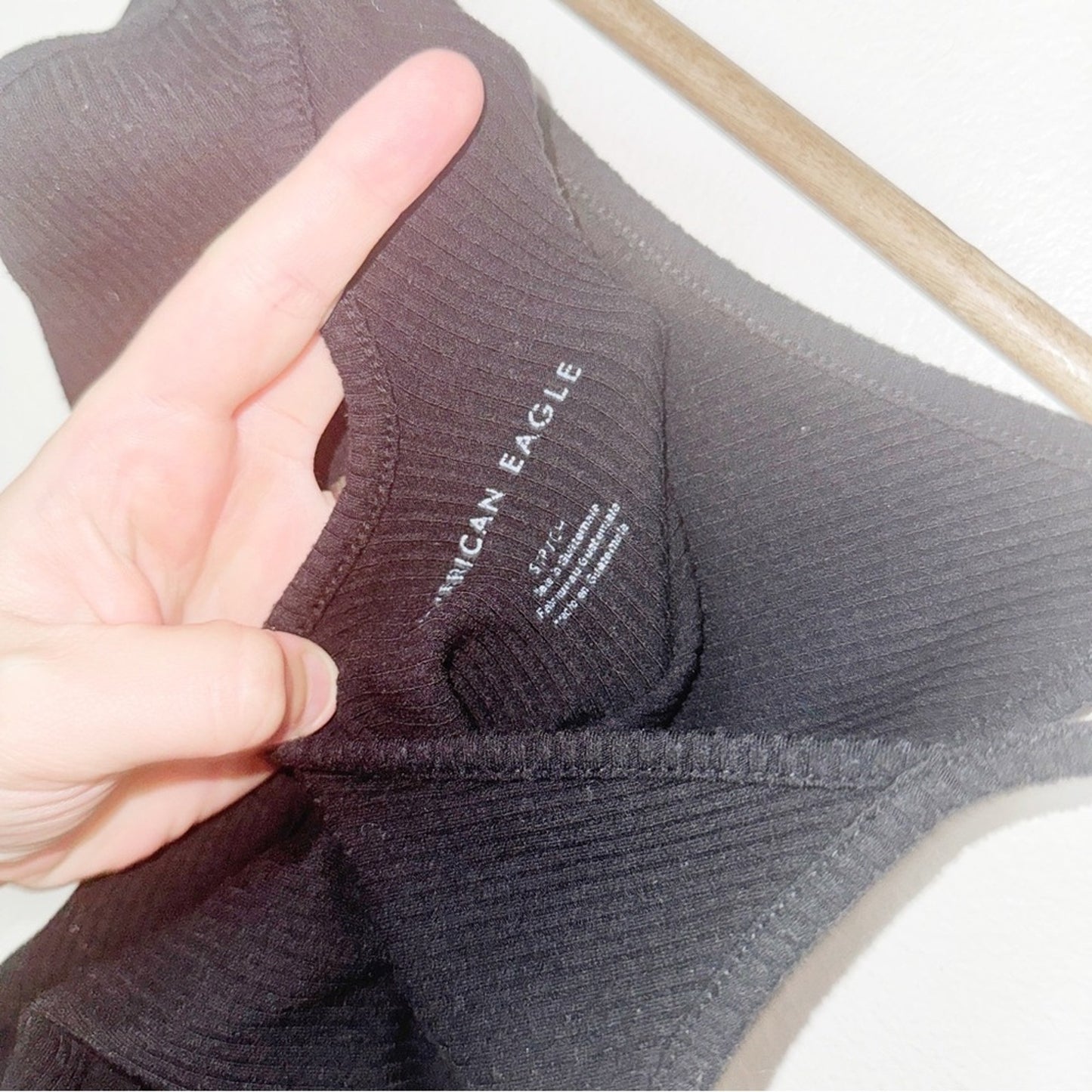 American Eagle Outfitters Black V-Neck Spaghetti-Strap Bodysuit small
