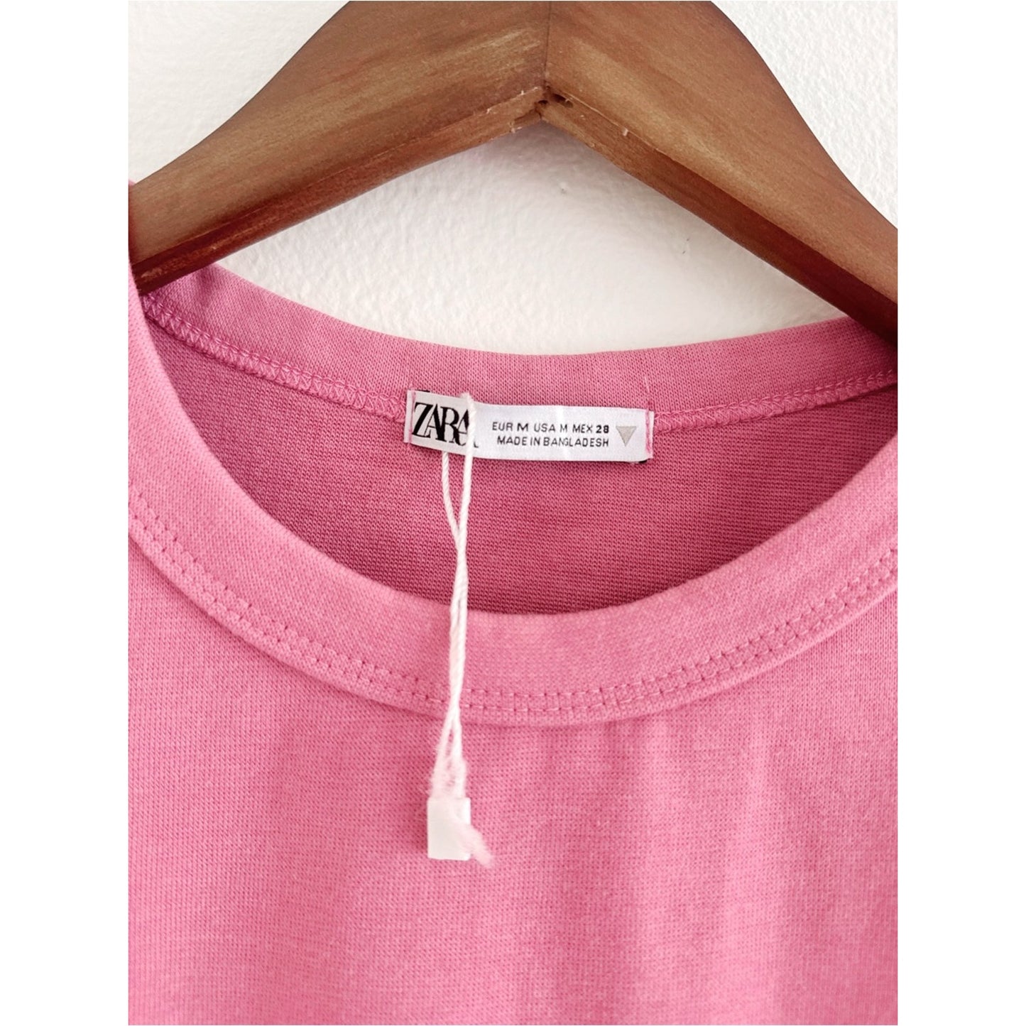 Zara Pink Short-Sleeve Baby Tee medium