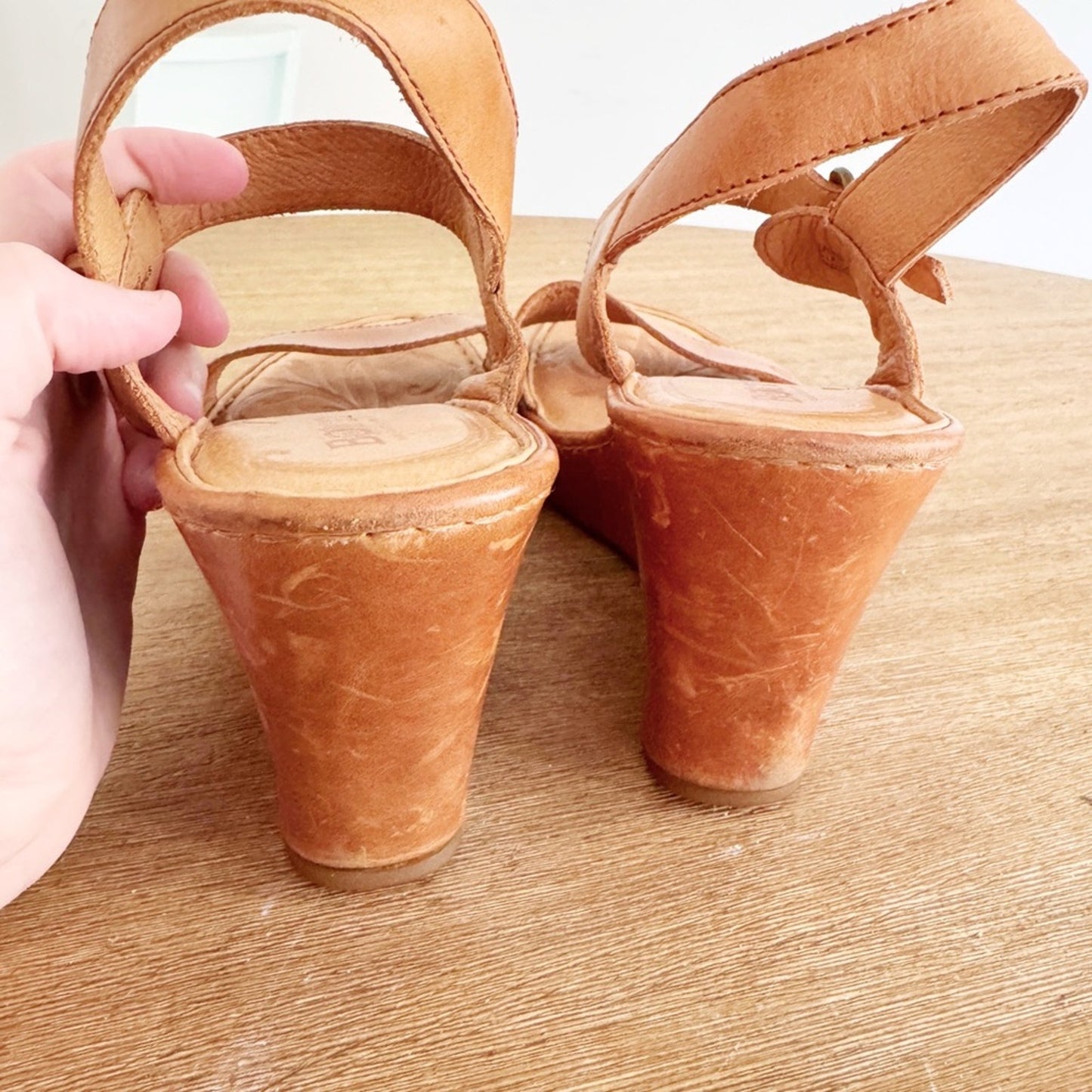 Børn "Lenore" leather platform wedge sandals 9M
