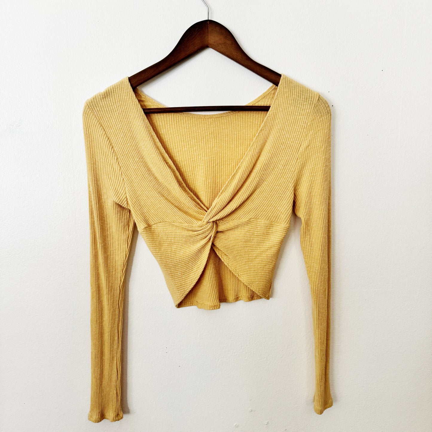 Medium | Altrd state Yellow long sleeve crossy back top