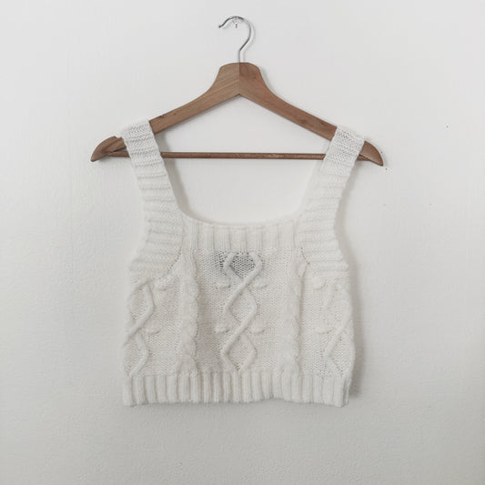 Small | white knit tank