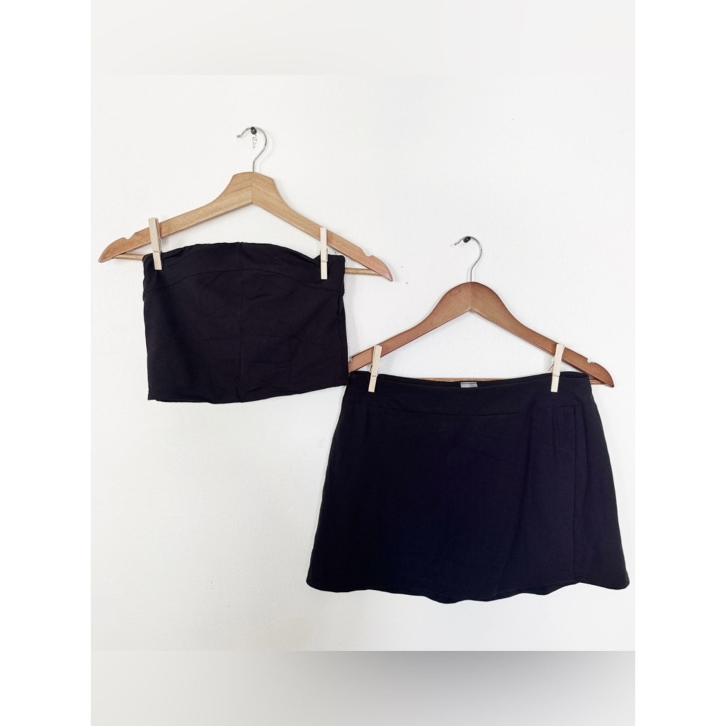Mono B Black Mini Skirt set - Tube top and A-Line skirt medium