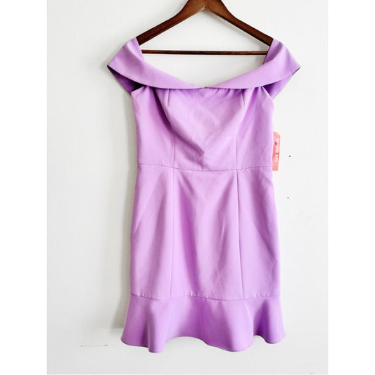 Gianni Bini Lavender Off-Shoulder Dress size 6 NWT