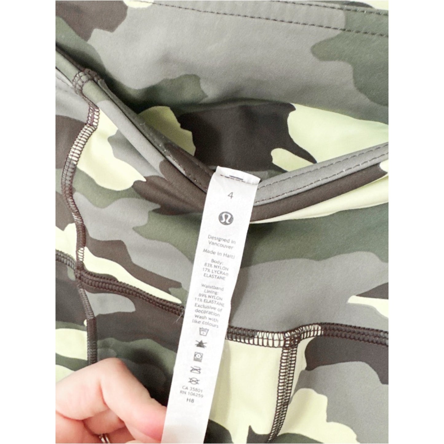 lululemon athletica Green Camouflage Leggings size 4