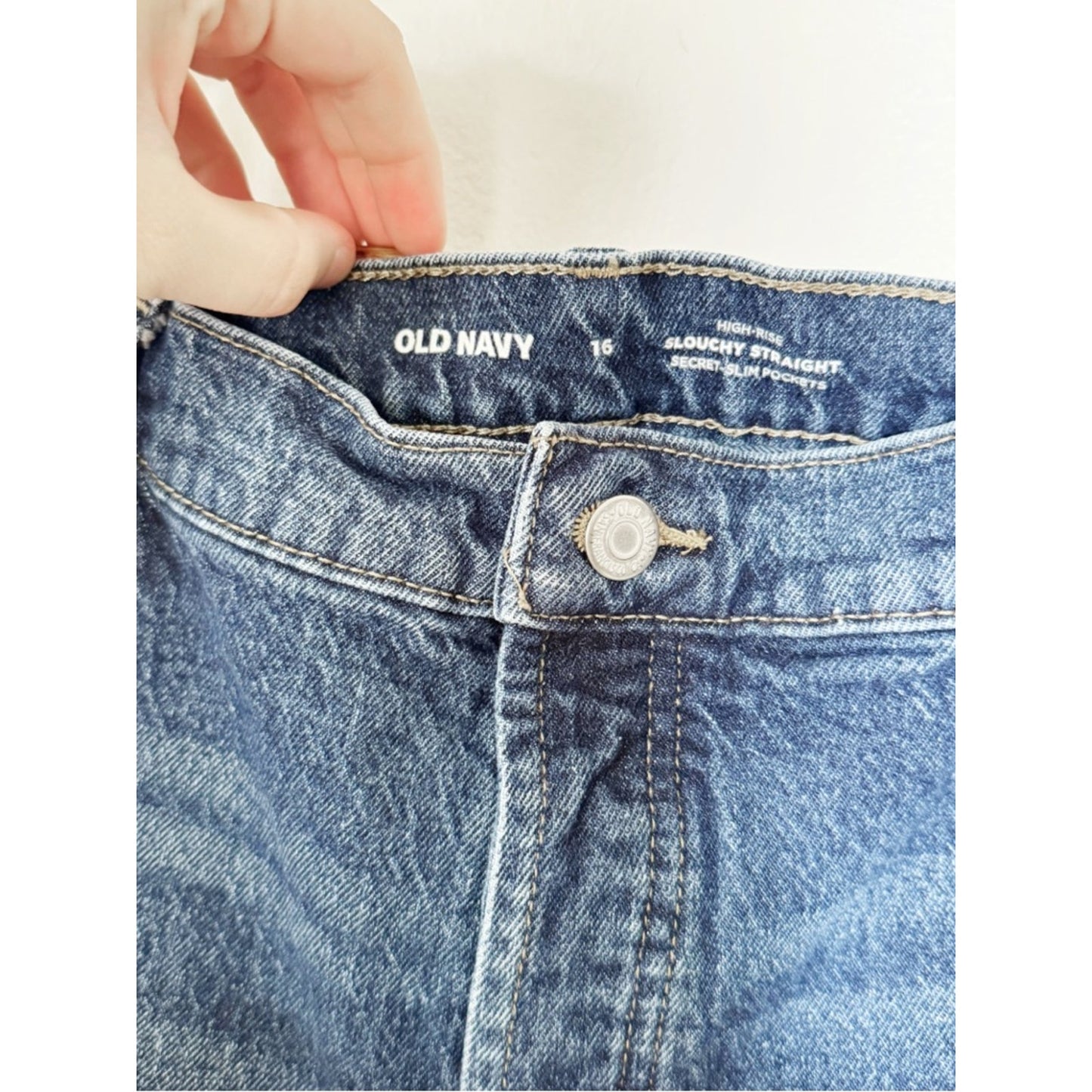 Old Navy Blue Distressed Jeans size 16