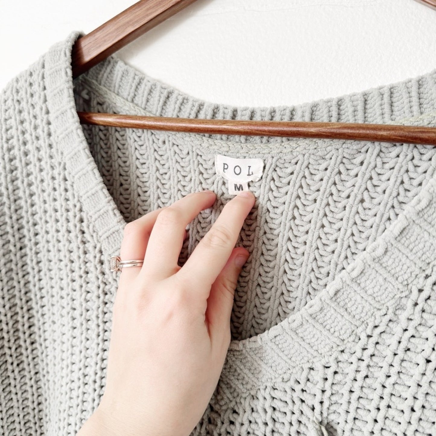 POL Light Sage Knit Sweater medium