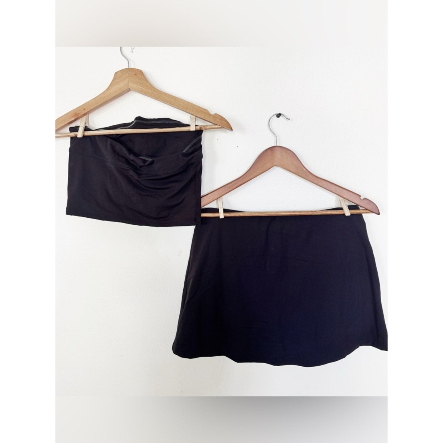 Mono B Black Mini Skirt set - Tube top and A-Line skirt medium