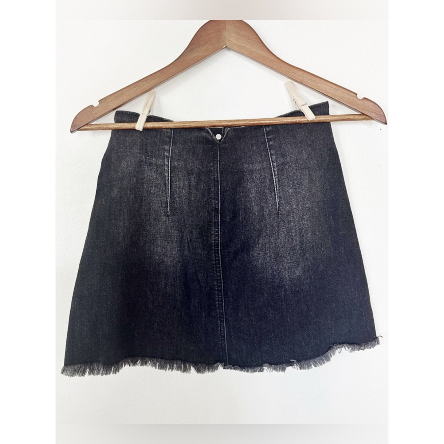 Altar’d state Black Denim Mini Skirt with Button Waist small NWT