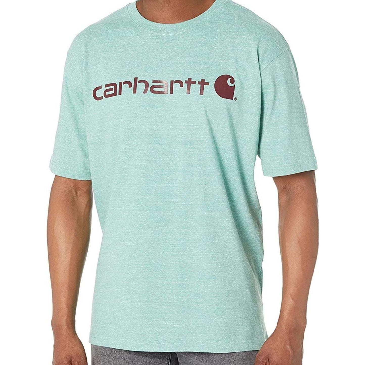 Carhartt Men's loose fit Logo Tee in Mint Green large