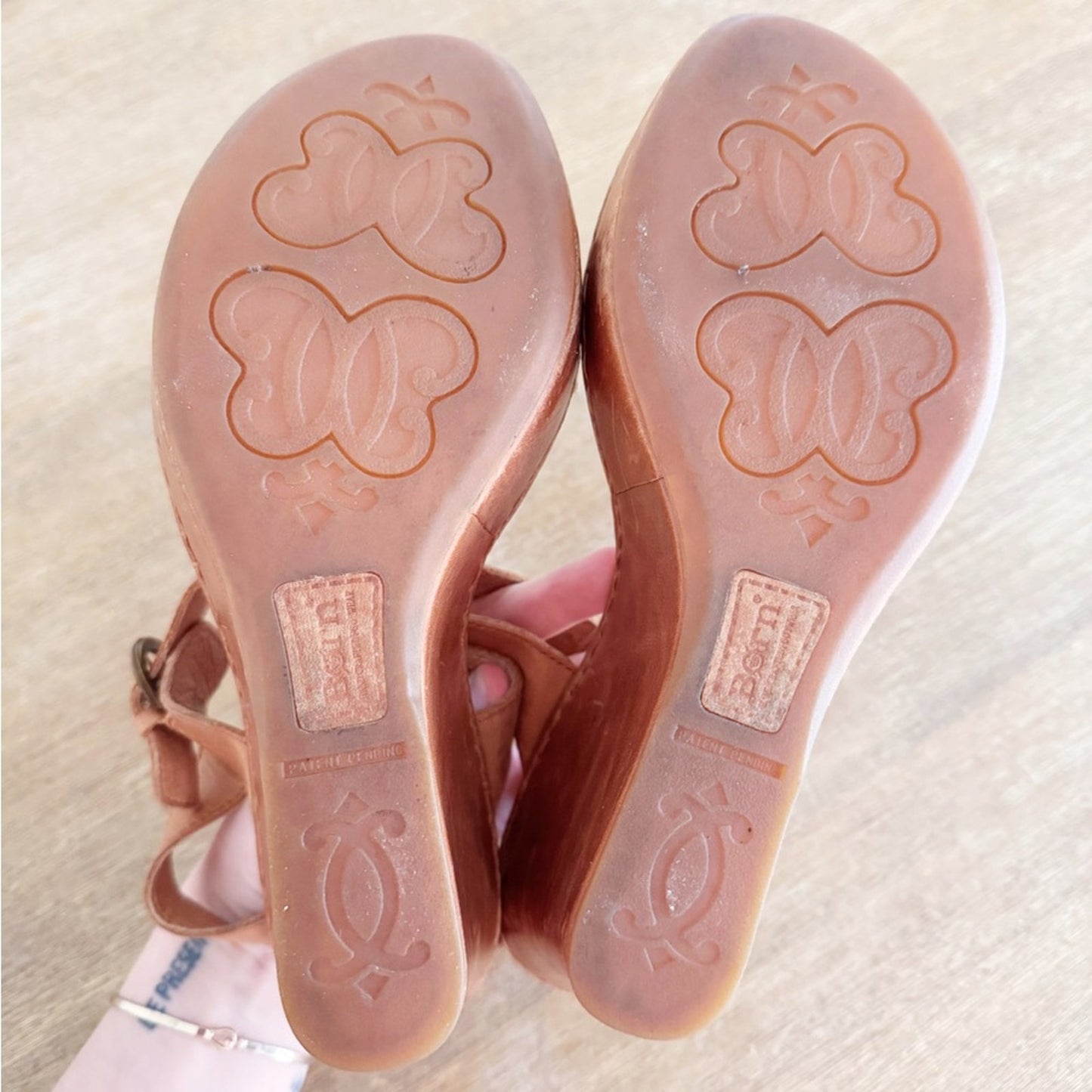 Børn "Lenore" leather platform wedge sandals 9M