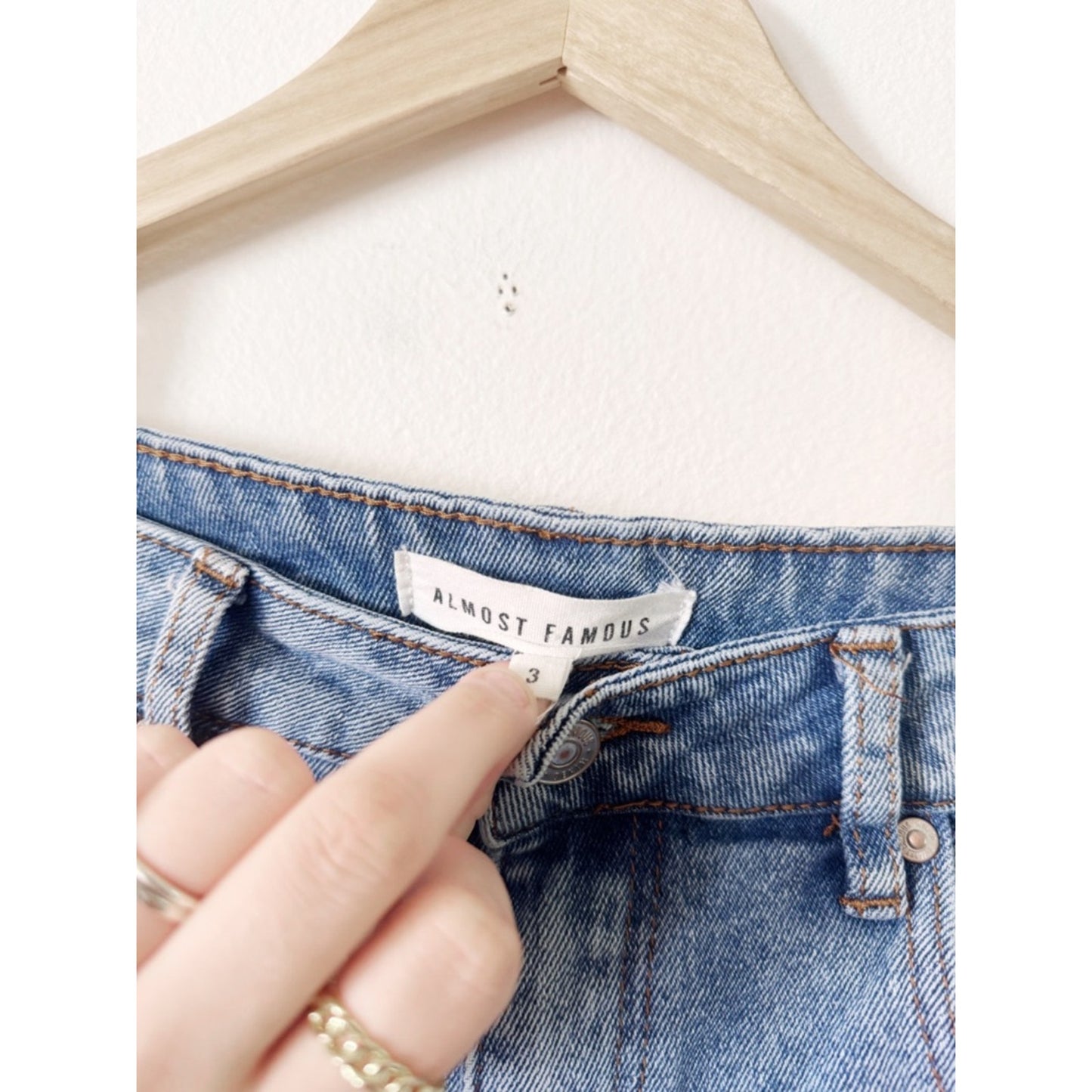 Almost Famous Light Blue Distressed Flare Jeans size 3