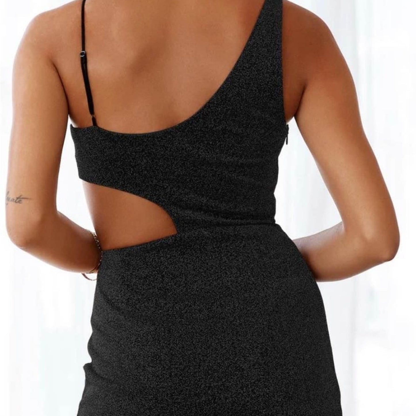 Hello Molly Black Sparkle Mini Dress Medium NWT