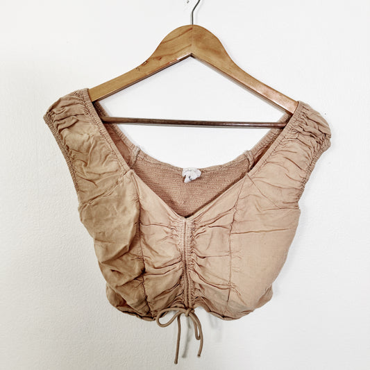 Medium | Japana Brown ruched crop