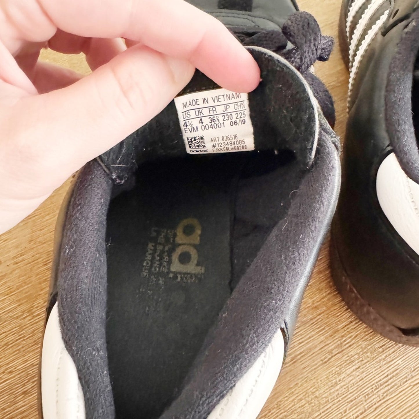 Adidas Samba Black & White Classic Sneakers 4.5 Youth