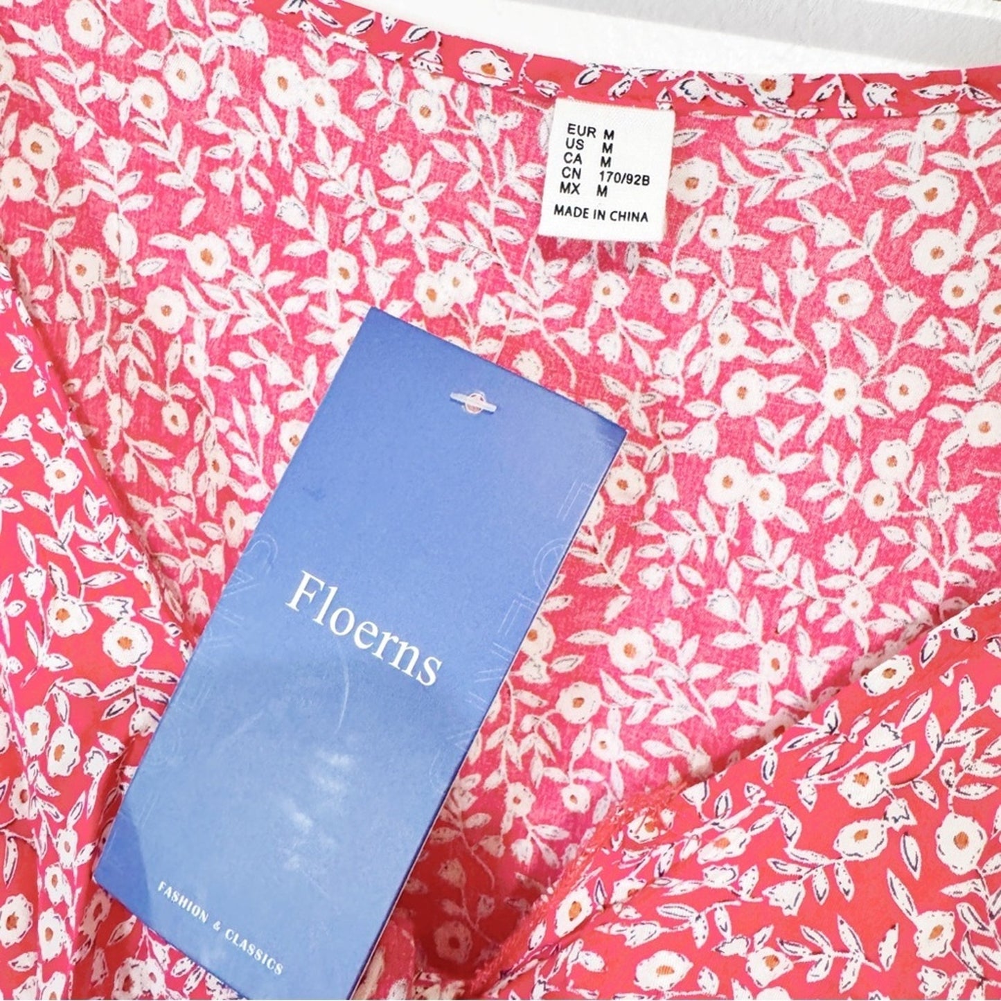 Red floral Floerns dress small NWT