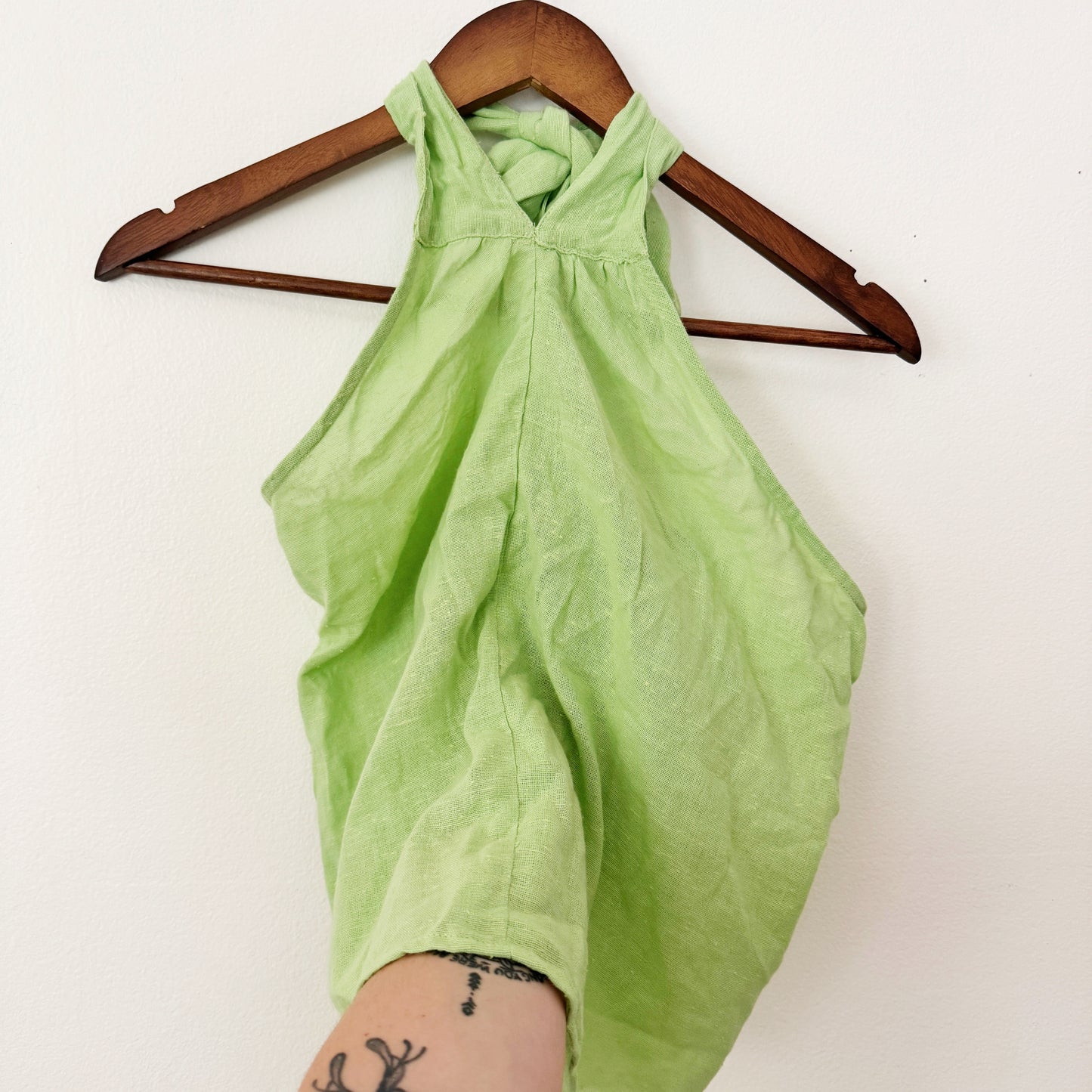 Small | Free people Green linen halter top