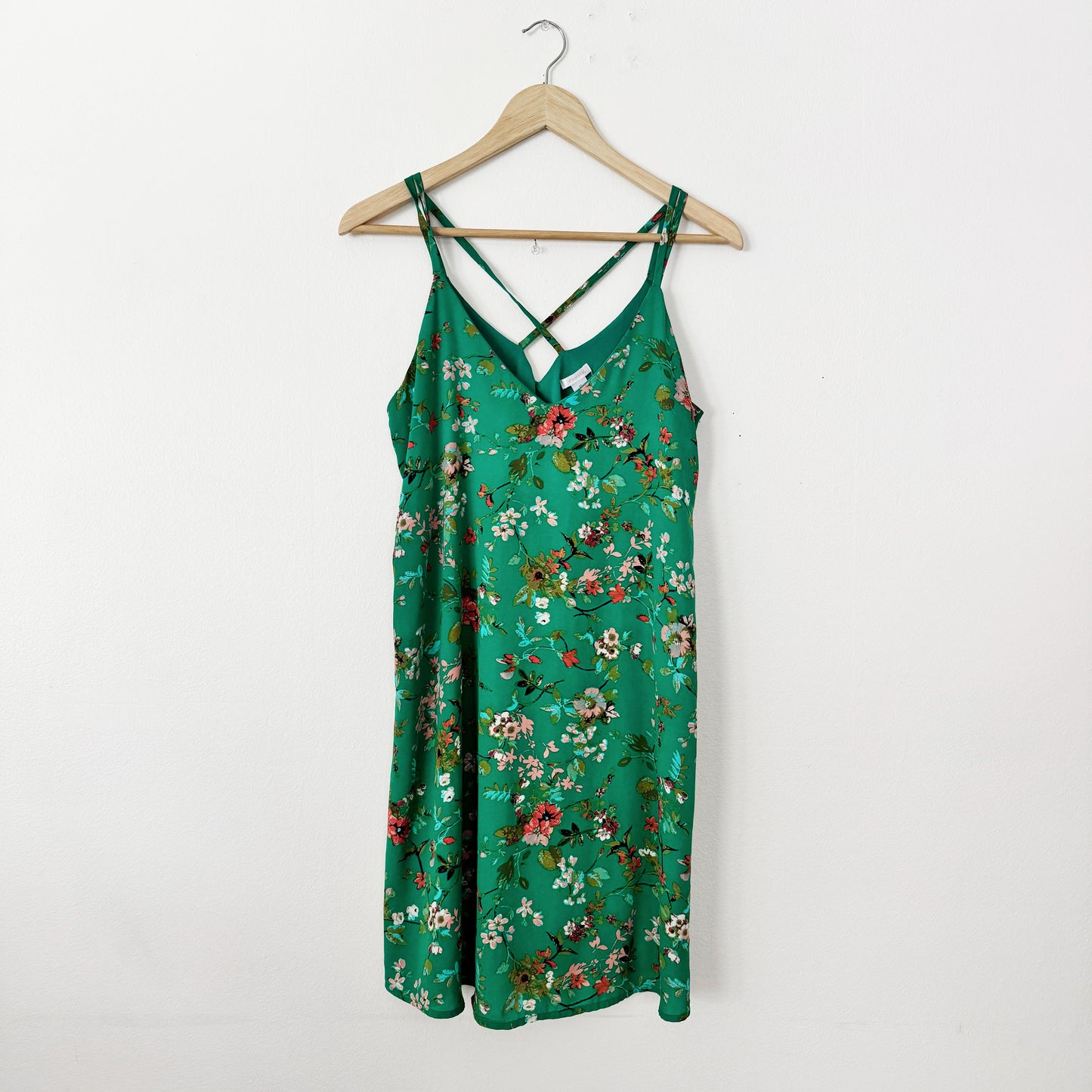 Medium | green floral chiffon dress