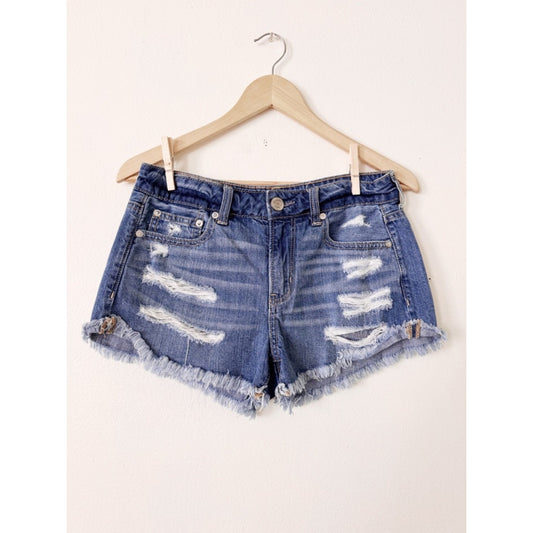 American Eagle Distressed Blue Denim Women's Shorts size 2