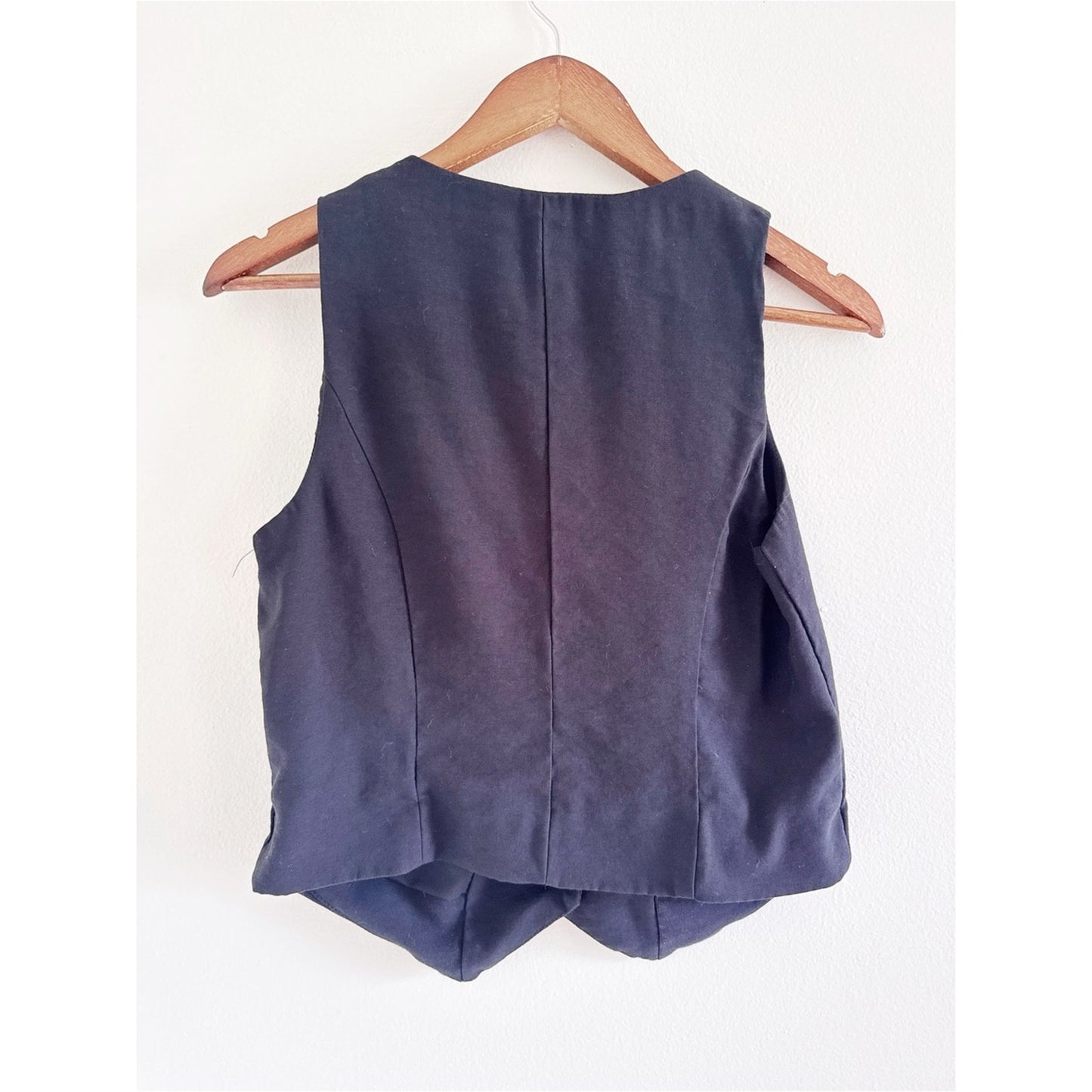a new day Black V-Neck Button Vest small