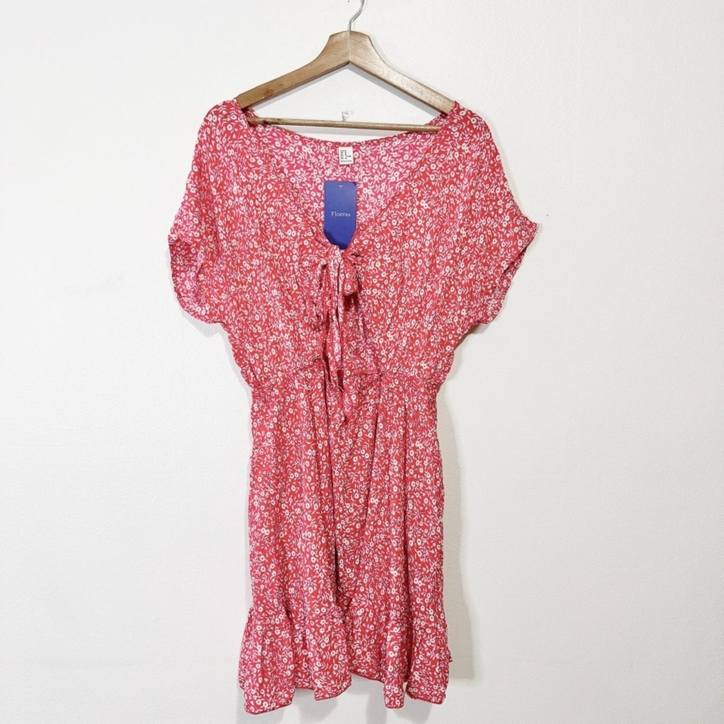 Red floral Floerns dress small NWT