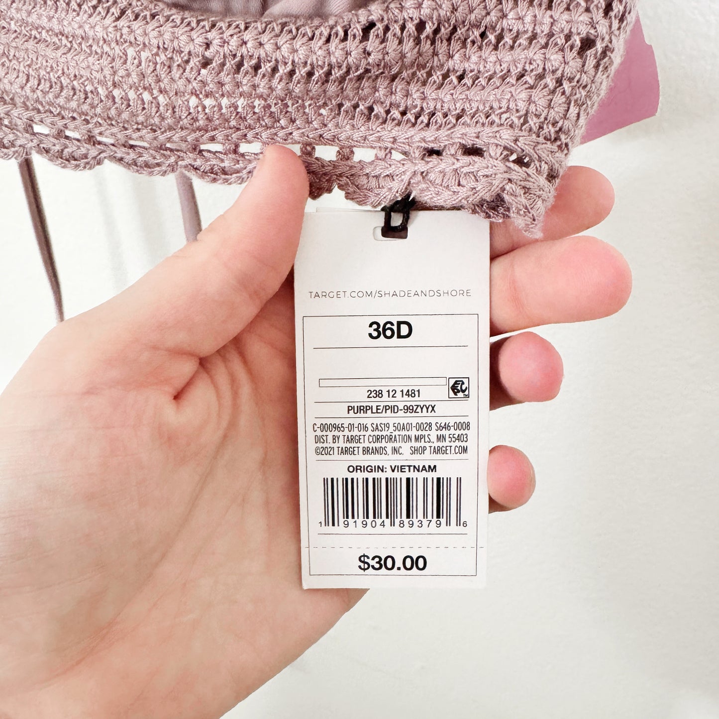 36D | Shade n shore Crochet bikini top NWT