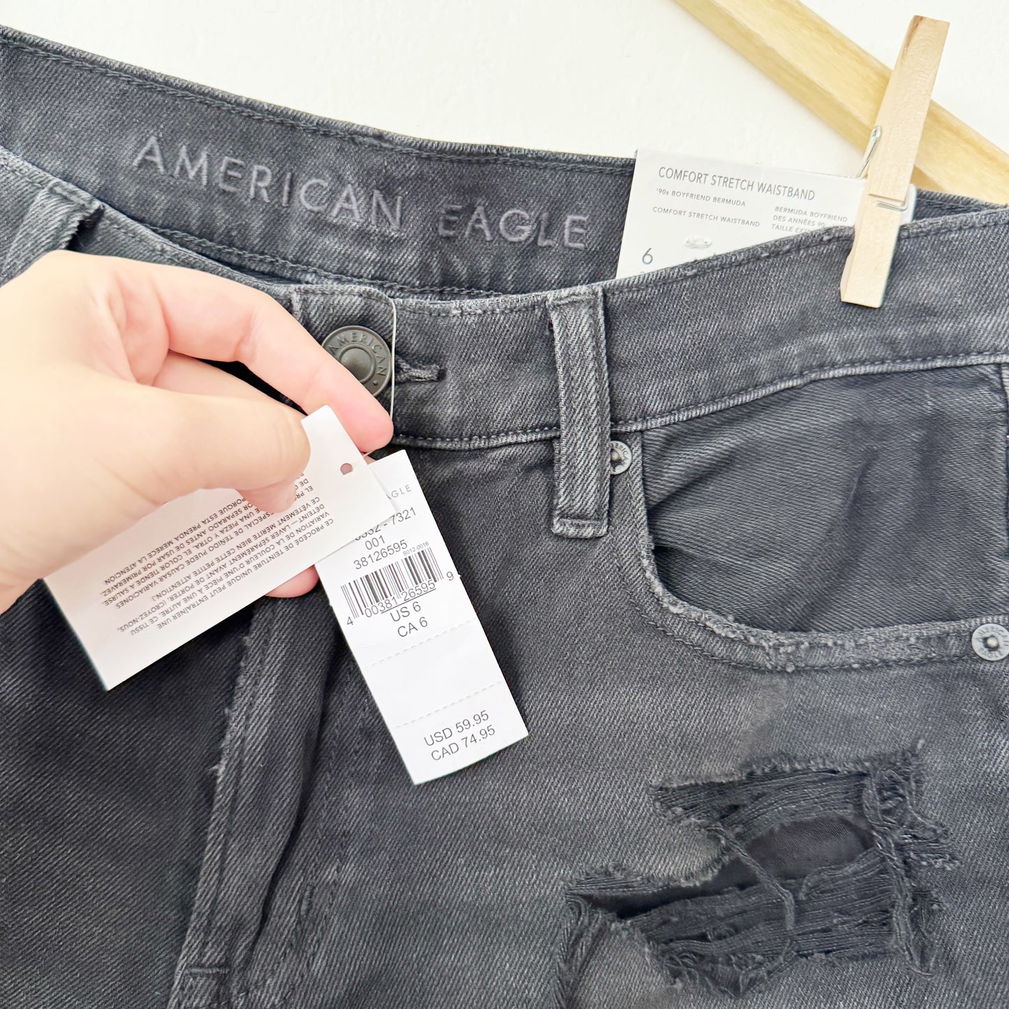 6 | AE distressed Bermuda shorts NWT