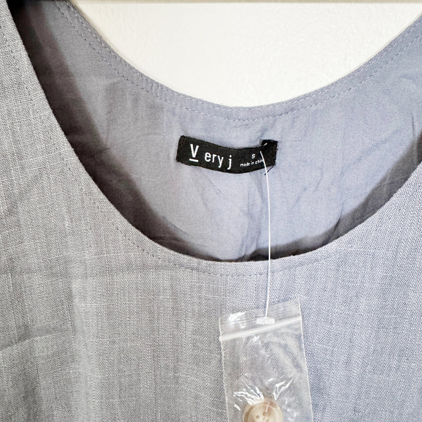 Small | Very j Navy linen dress with pockets