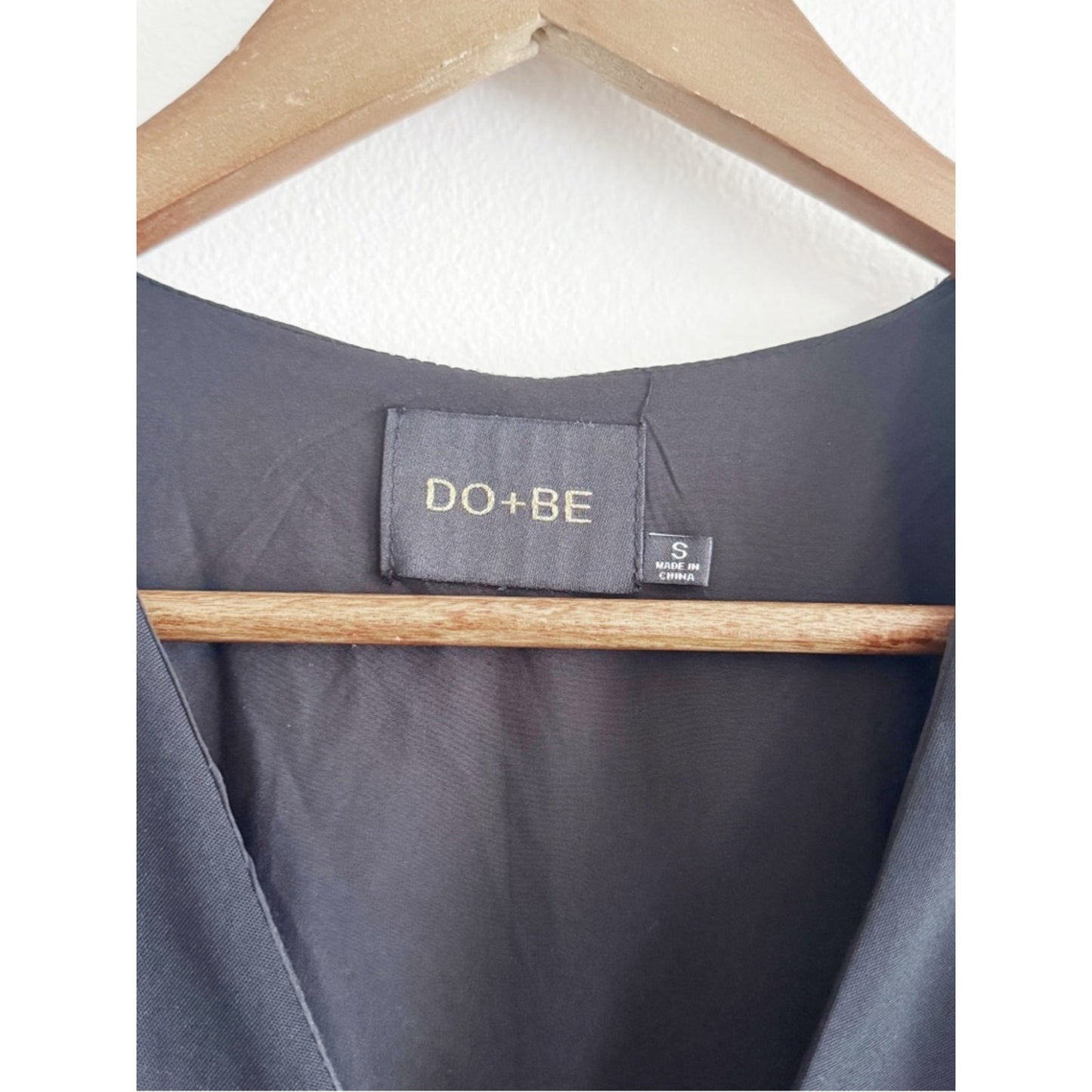 DO+BE Black Wrap Mini Dress romper with Ring Accent small