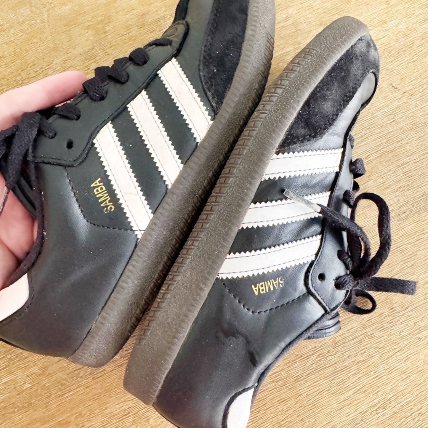 Adidas Samba Black & White Classic Sneakers 4.5 Youth
